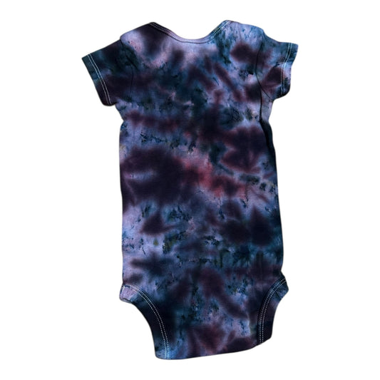 Infant 3-6 Months Black Red and Gray Ice Dye Tie Dye Onesie