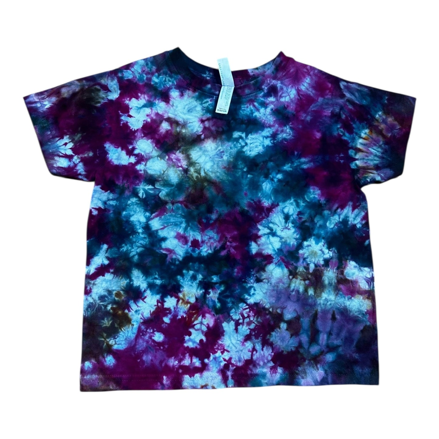 Toddler 5T Fuchsia Black and Blue Scrunch Ice Dye Tie Dye Shirt