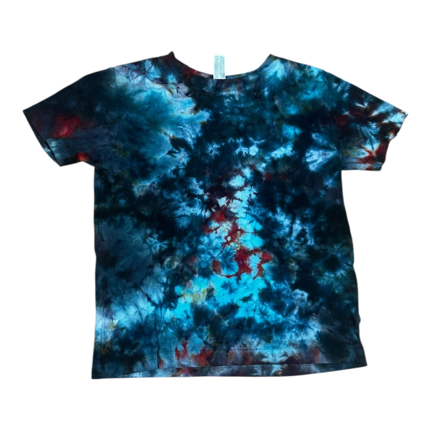 Toddler 4T Blue Black and Red Scrunch Ice Dye Tie Dye Shirt