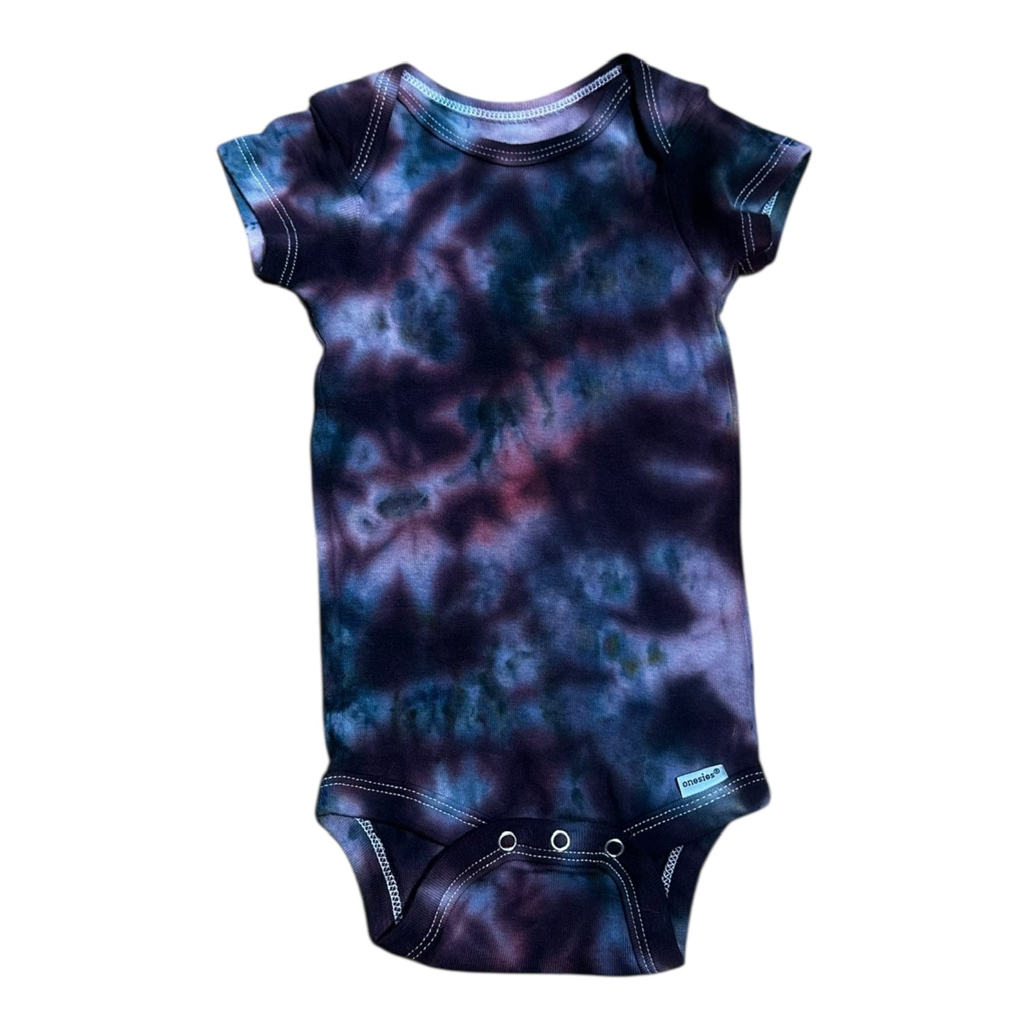 Infant 3-6 Months Black Red and Gray Ice Dye Tie Dye Onesie