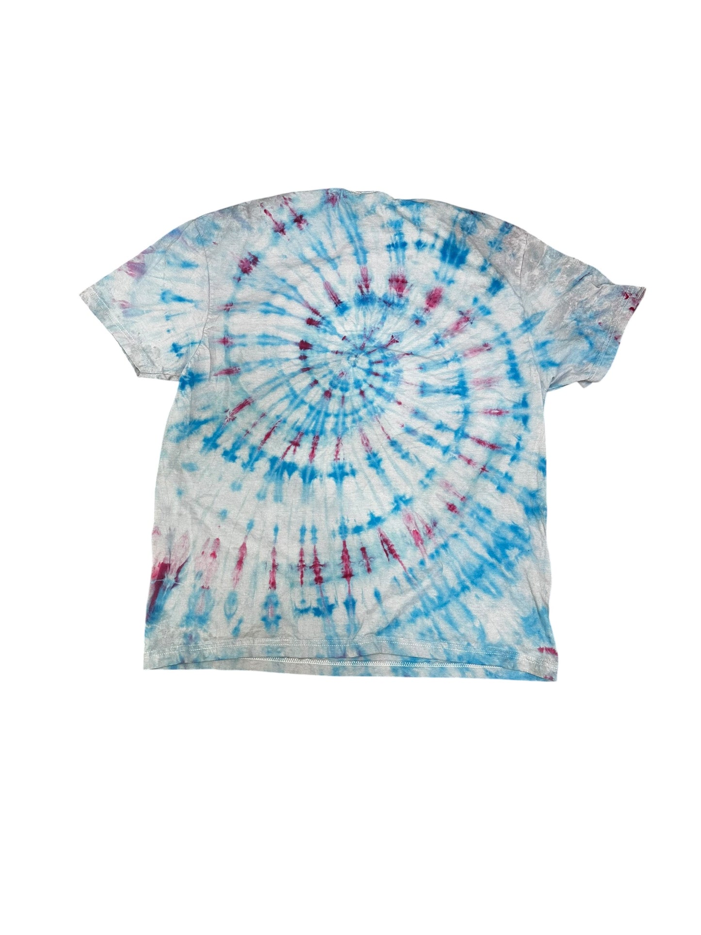 Adult XL Blue And Pink Spiral Ice Dye Tie Dye Shirt