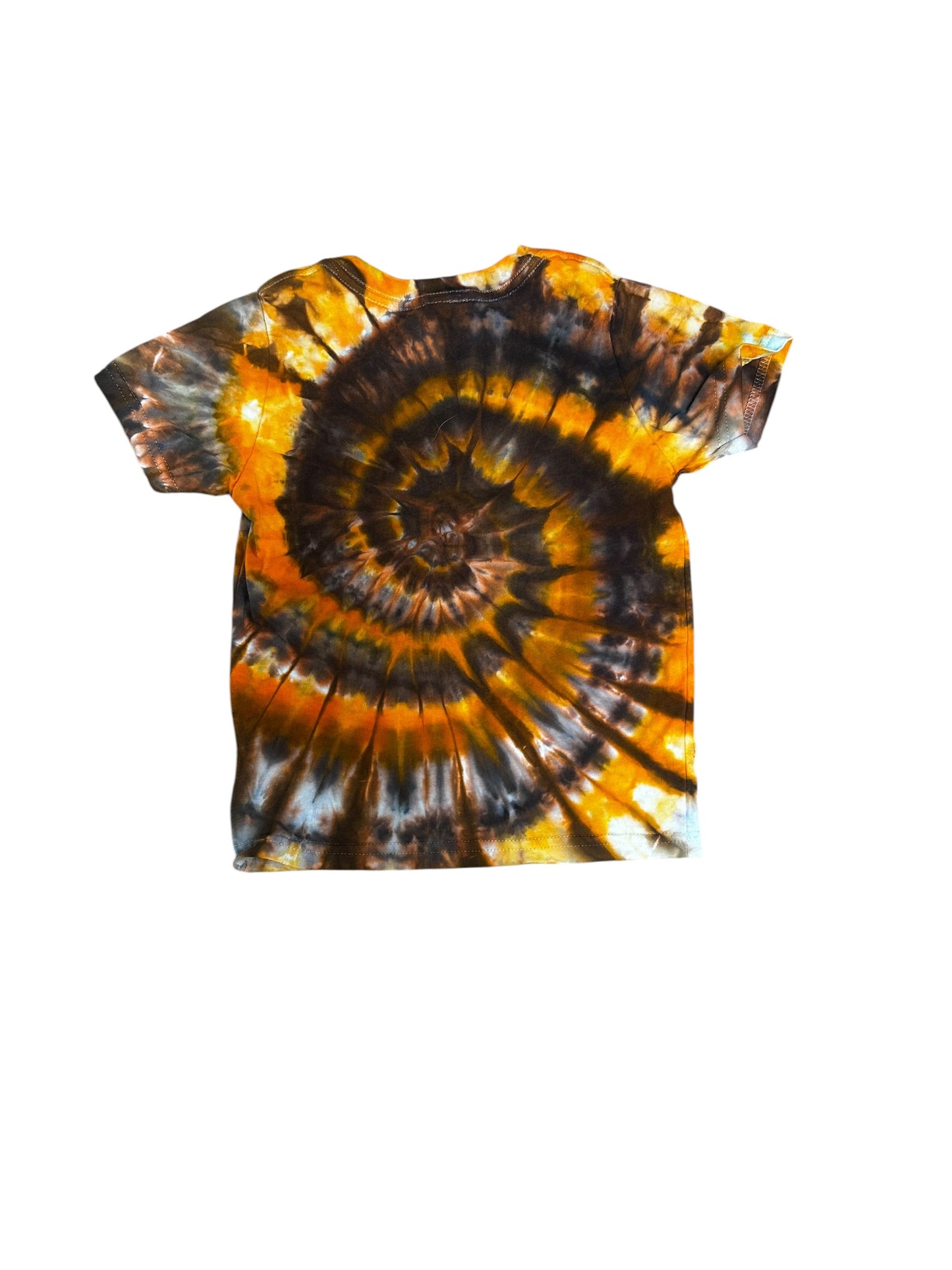 Toddler 4T Brown and Orange Spiral Ice Dye Tie Dye Shirt