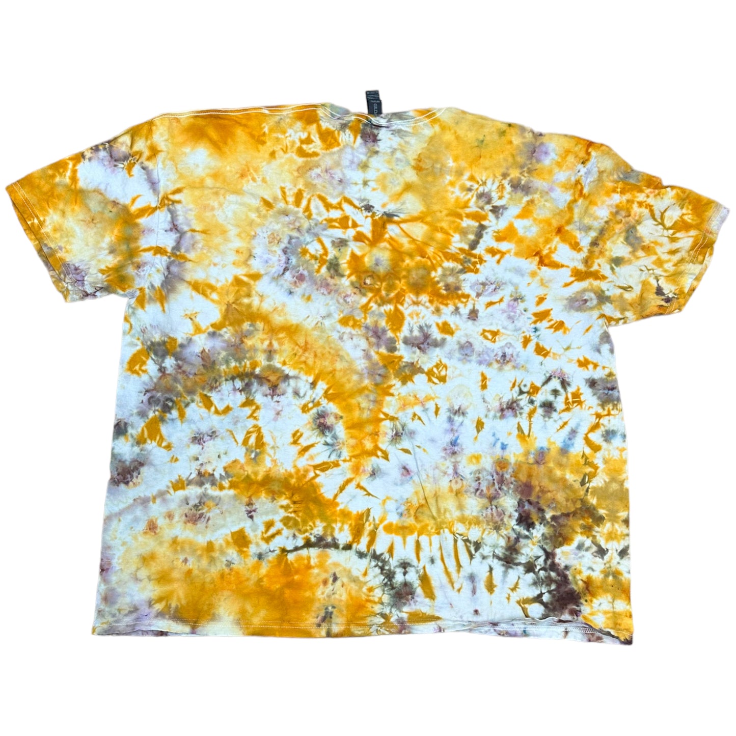 Adult 3XL Yellow and Brown Scrunch Ice Dye Tie Dye Shirt
