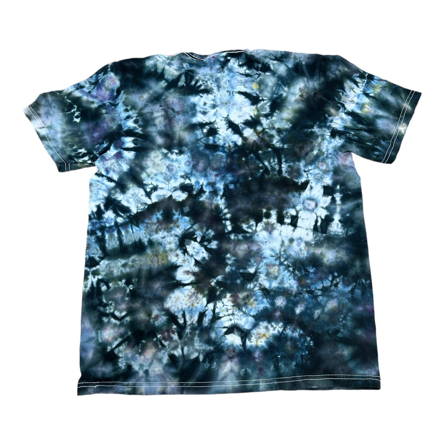 Adult Medium Black and Blue Scrunch Ice Dye Tie Dye Shirt
