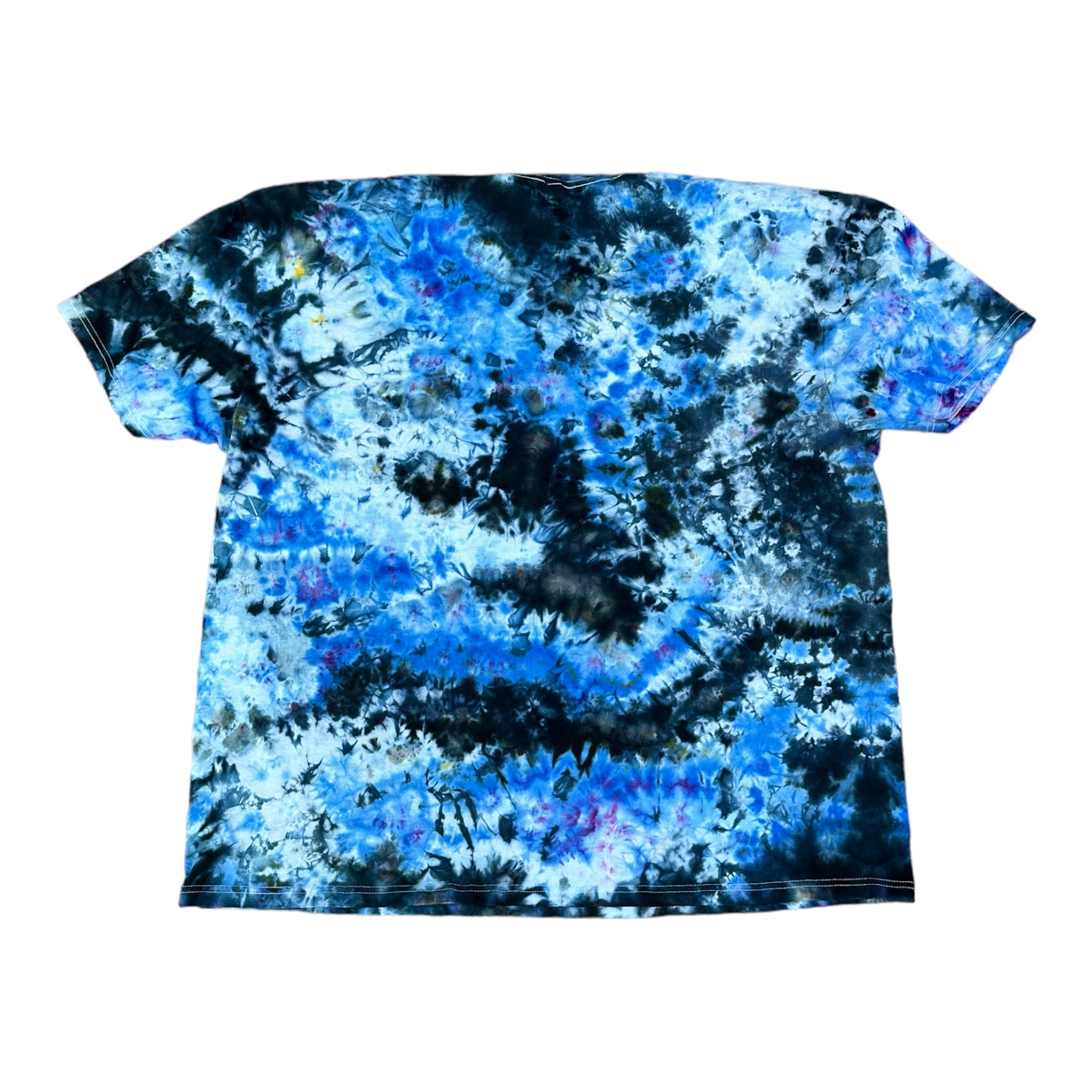 Adult 4XL Black and Blue Scrunch Ice Dye Tie Dye Shirt