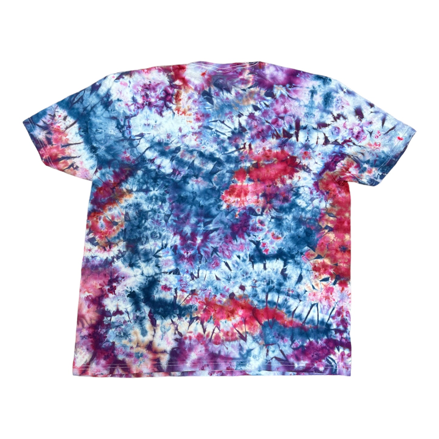 Adult 2XL Blue Pink and Purple Scrunch Ice Dye Tie Dye Shirt