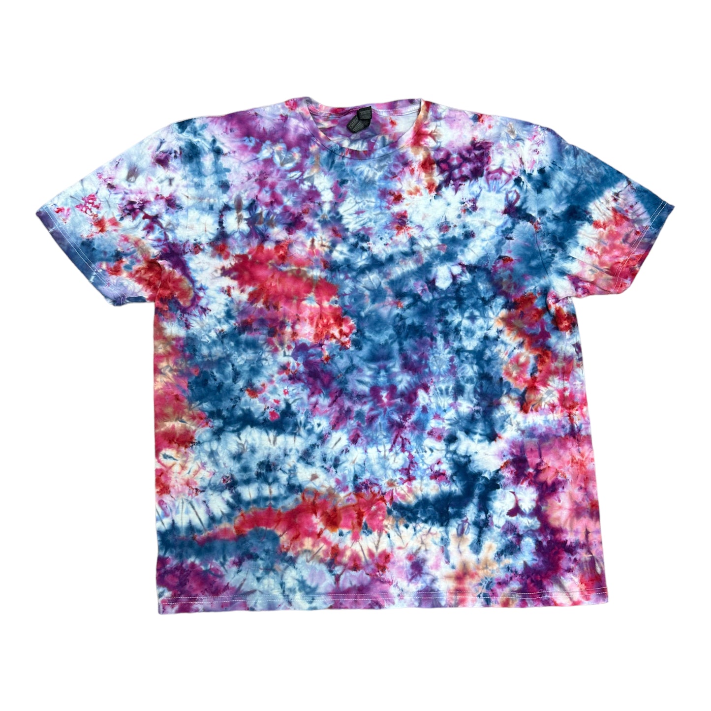 Adult 2XL Blue Pink and Purple Scrunch Ice Dye Tie Dye Shirt