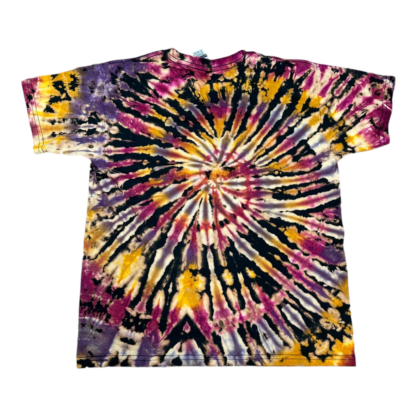 Youth Medium Purple and Yellow Spiral Reverse Tie Dye Shirt