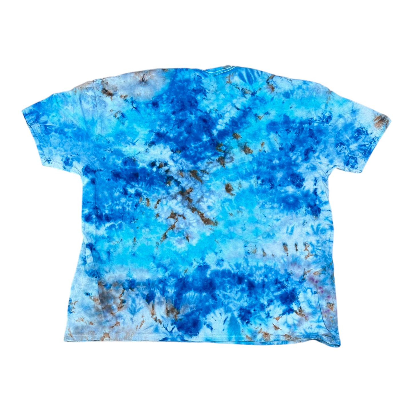 Adult 3XL Blues and Gray Scrunch Ice Dye Tie Dye Shirt
