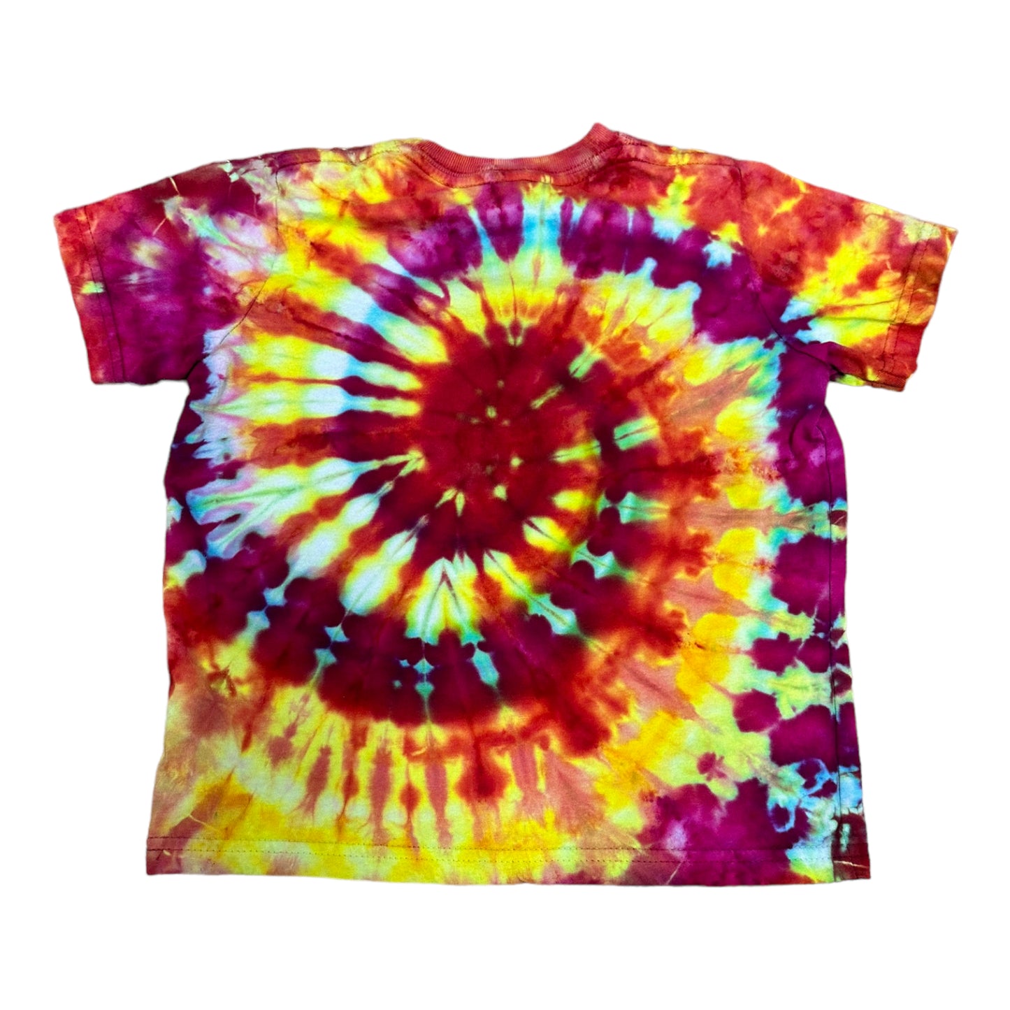 Toddler 4T Blue Yellow Orange and Purple Spiral Ice Dye Tie Dye Shirt