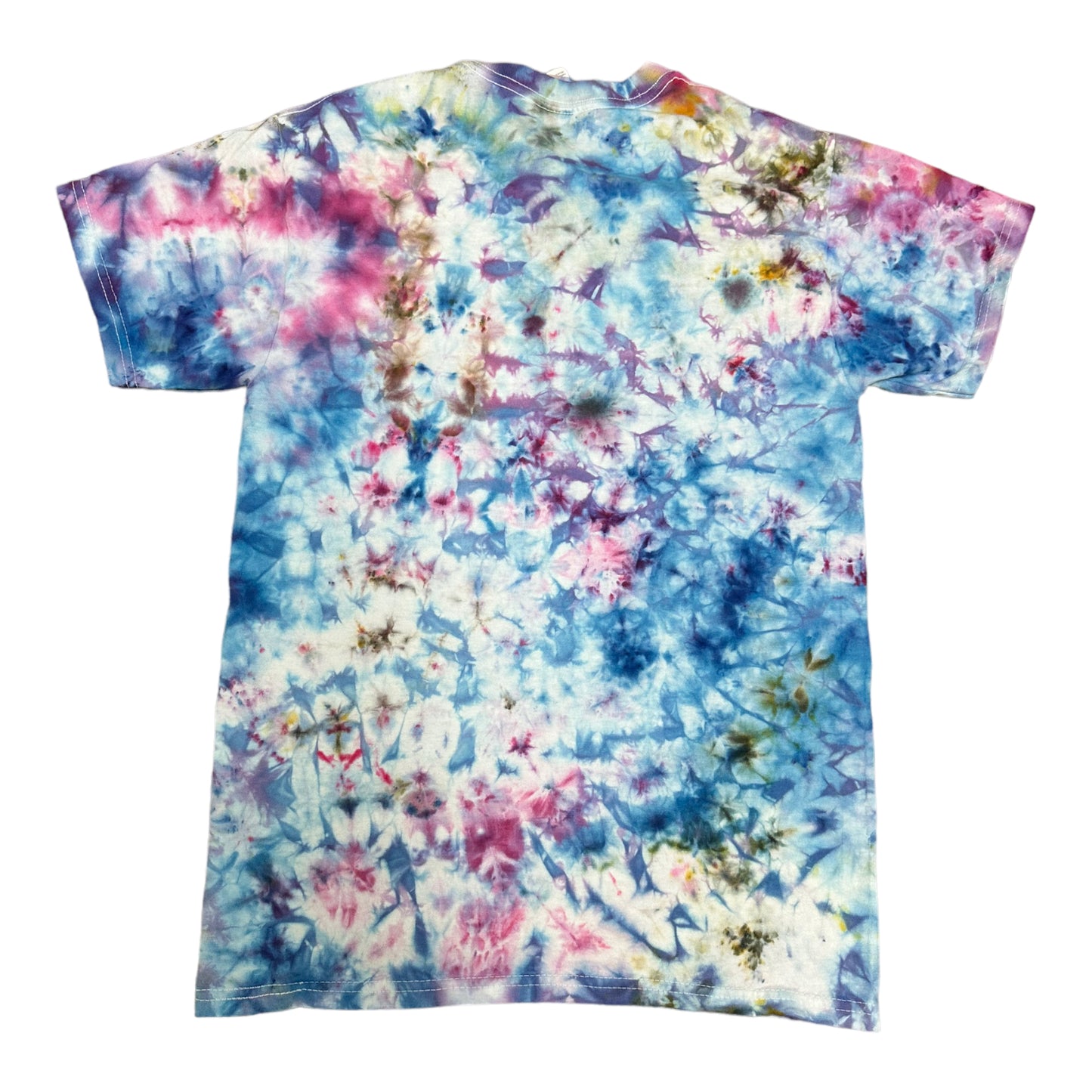 Adult Small Blue Brown and Purple Ice Dye Tie Dye Shirt