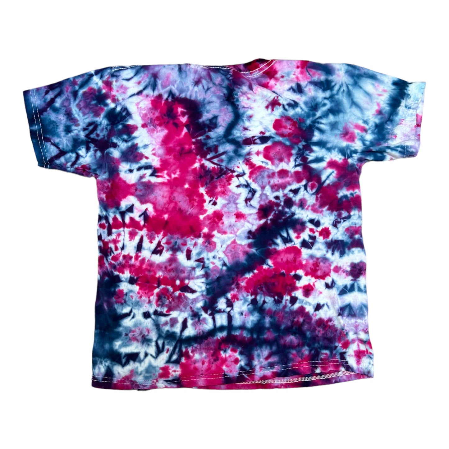 Youth Medium Blue and Purple Scrunch Ice Dye Tie Dye Shirt