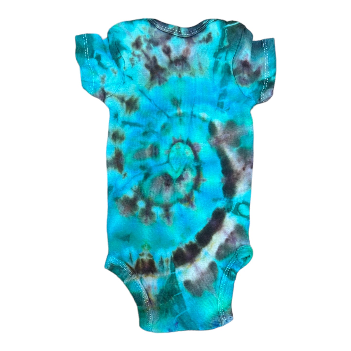 Infant 0-3 Months Blue and Brown Spiral Ice Dye Tie Dye Onesie
