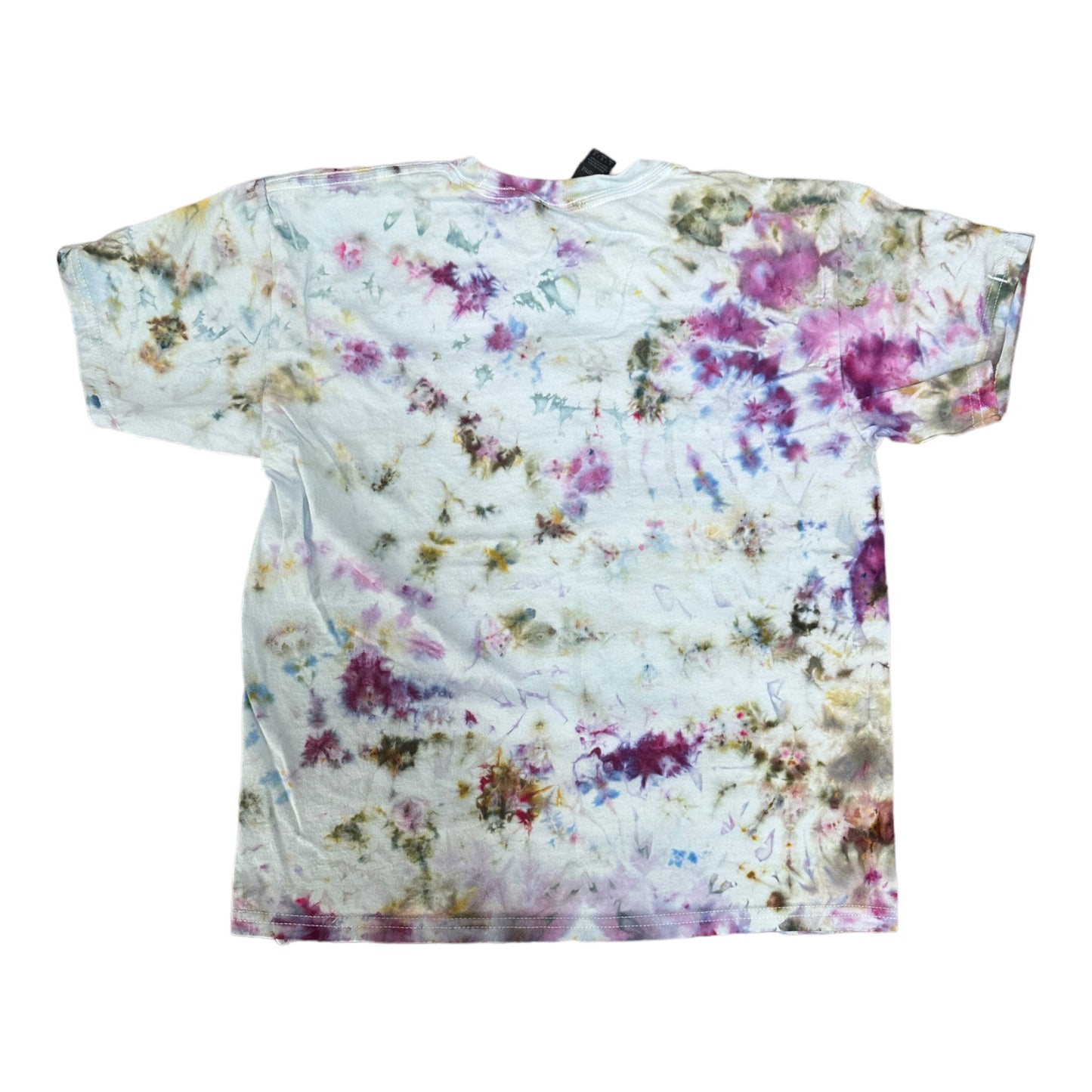 Youth Large Blue Green and Purple Scrunch Ice Dye Tie Dye Shirt