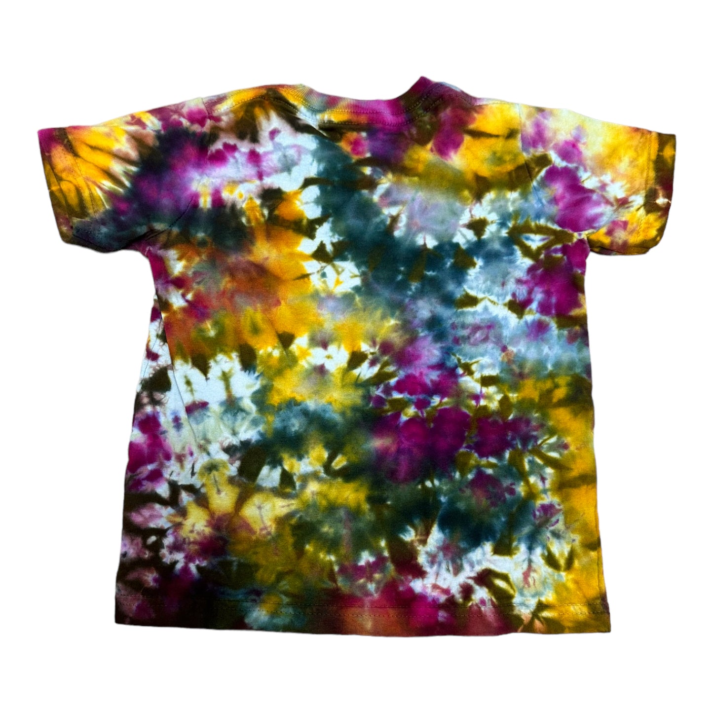 Toddler 3T Teal Yellow and Purple Scrunch Ice Dye Tie Dye Shirt