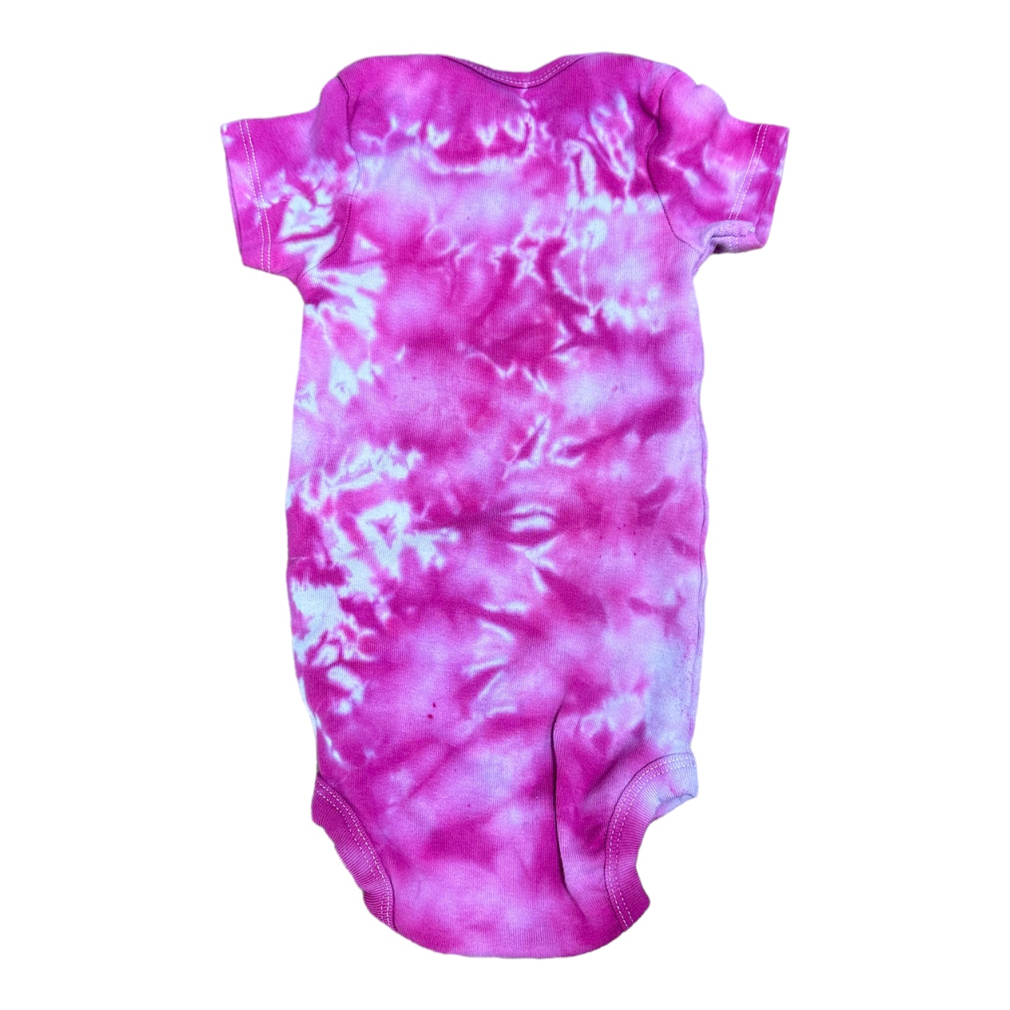 Infant 12 Months Pink Scrunch Ice Dye Tie Dye Onesie