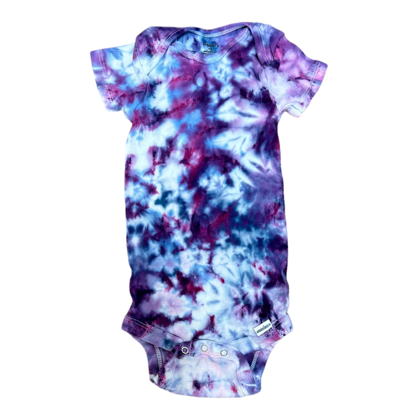 Infant 18 Months Purple Hues Scrunch Ice Dye Tie Dye Onesie