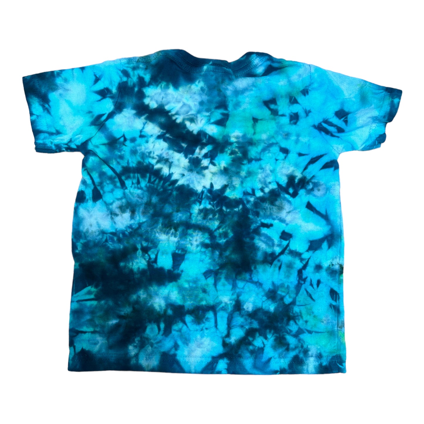 Toddler 3T Turquoise Blue Green and Navy Blue Ice Dye Tie Dye Shirt