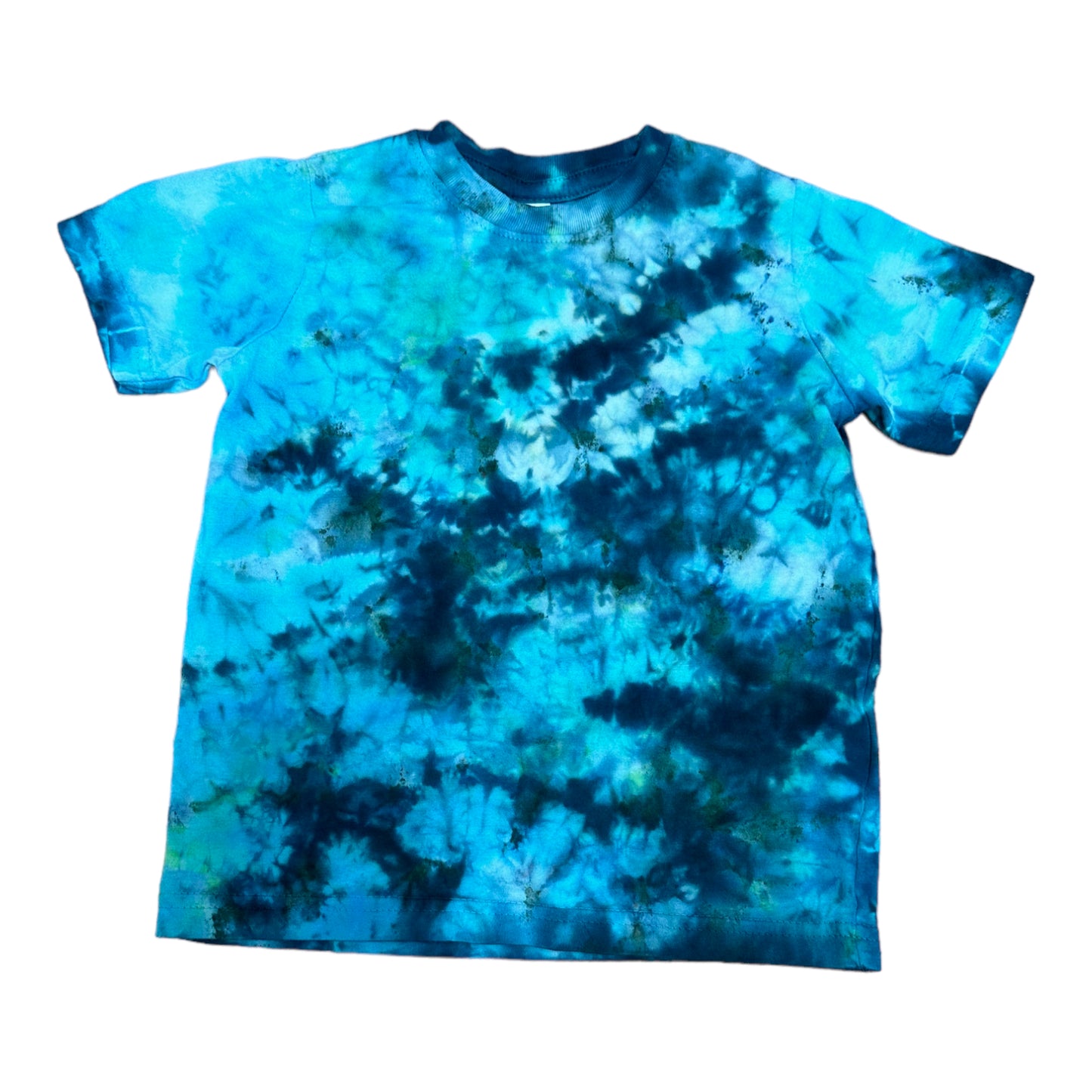Toddler 3T Turquoise Blue Green and Navy Blue Ice Dye Tie Dye Shirt