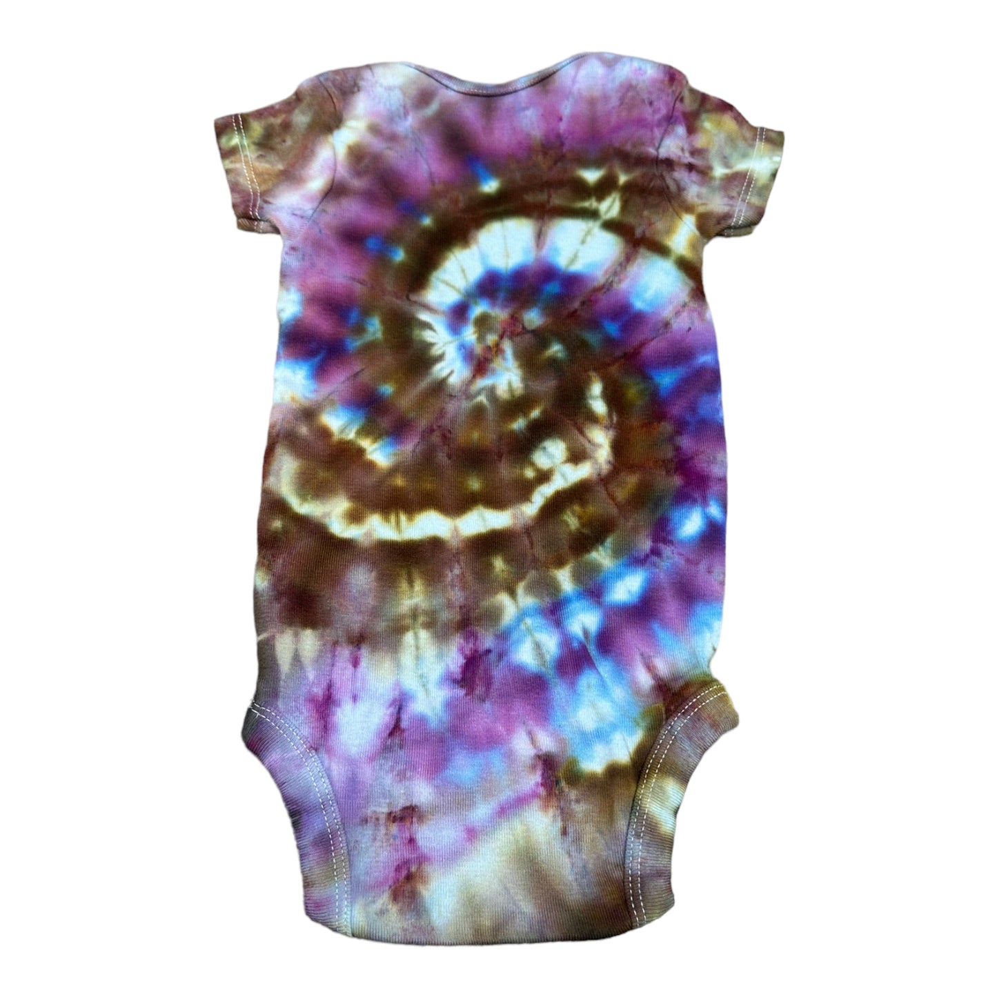 Infant 3-6 Months Purple Brown and Blue Spiral Ice Dye Tie Dye Onesie