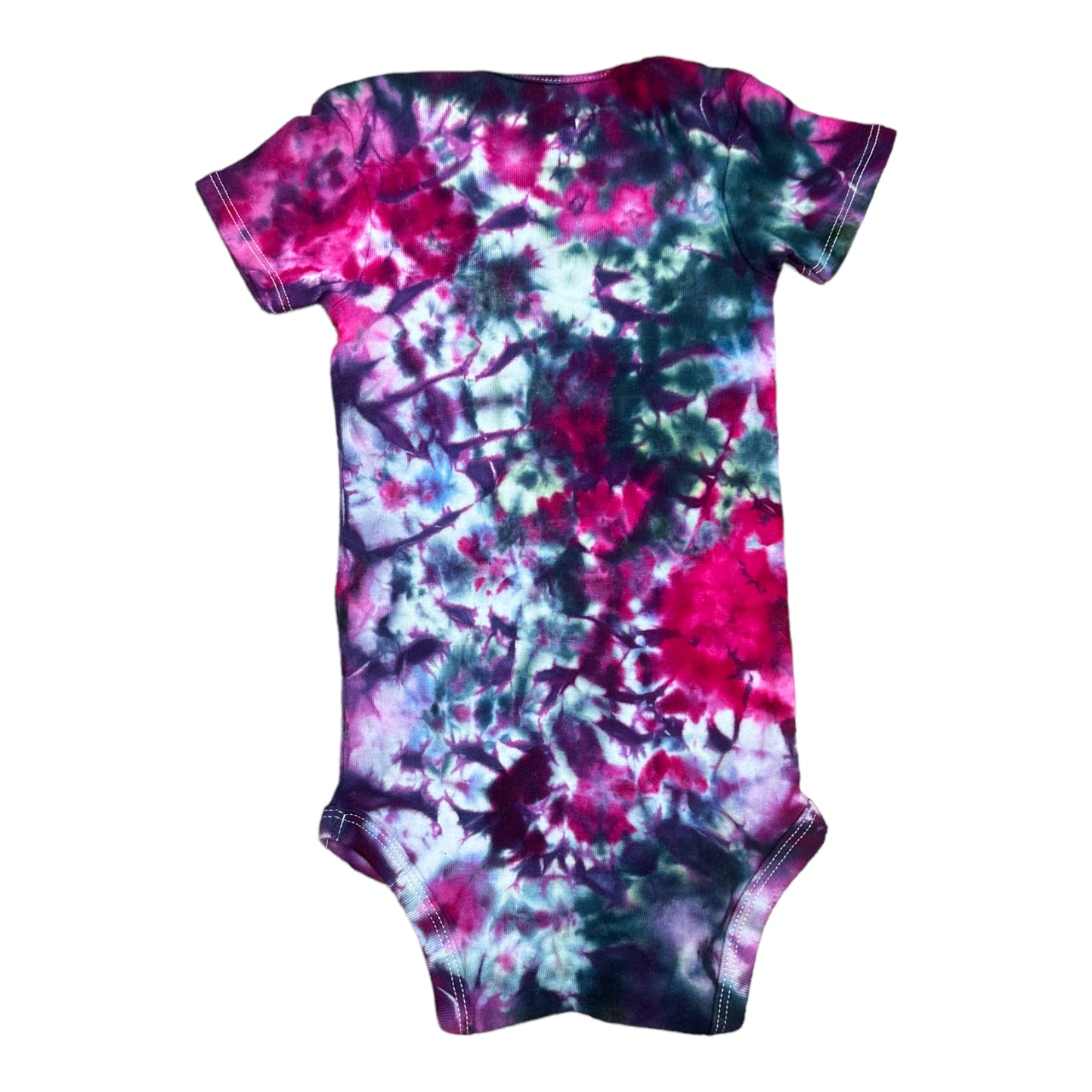 Infant 18 Months Hot Pink and Black Scrunch Ice Dye Tie Dye Onesie