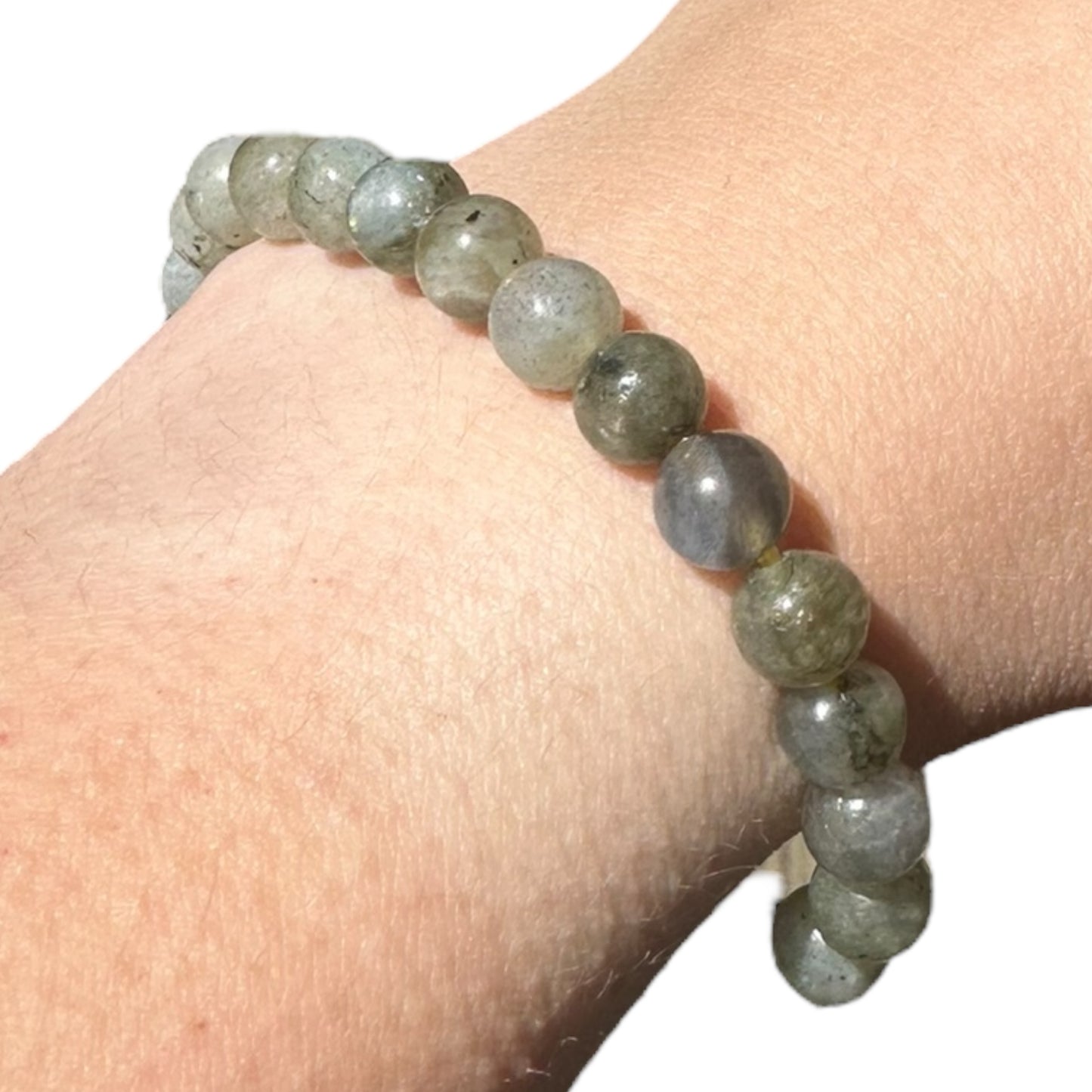 Labradorite Beaded Elastic Crystal Bracelet