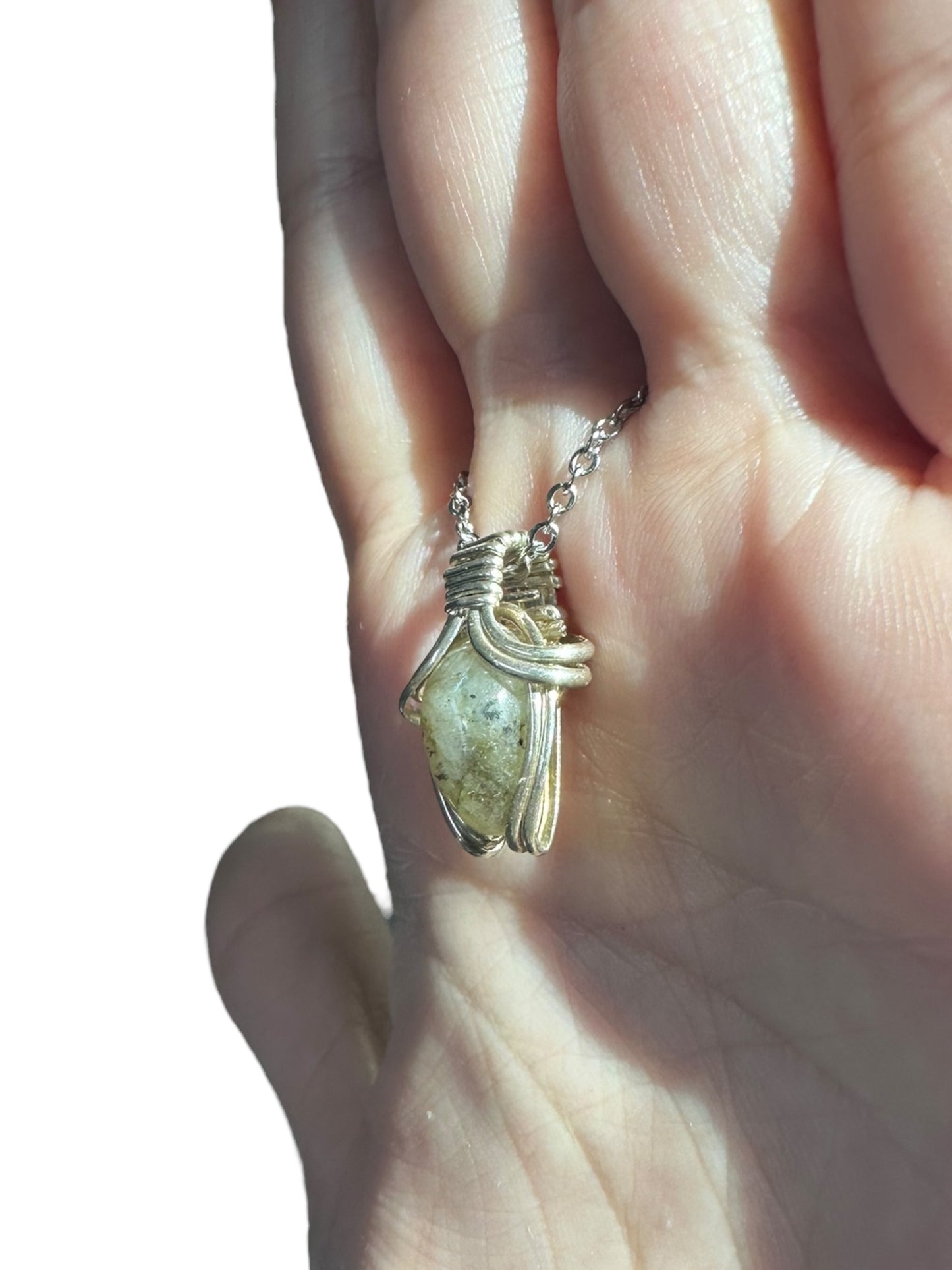 Sterling Silver | 14KT Gold Filled Mini Teardrop Labradorite Wire Wrapped Wishbone 2.0 Pendant