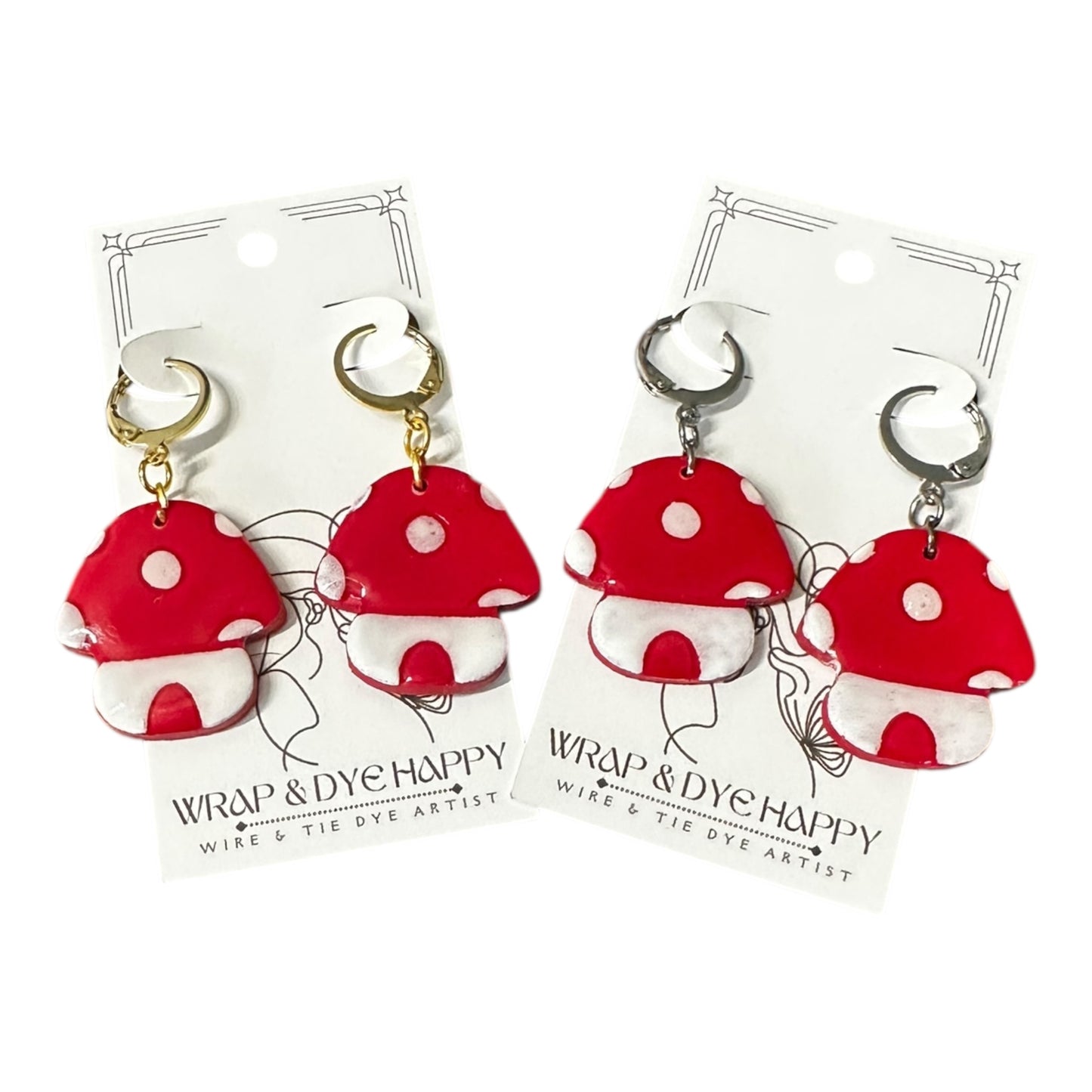 Hypoallergenic Clay Mushroom Dangle Clay Earrings