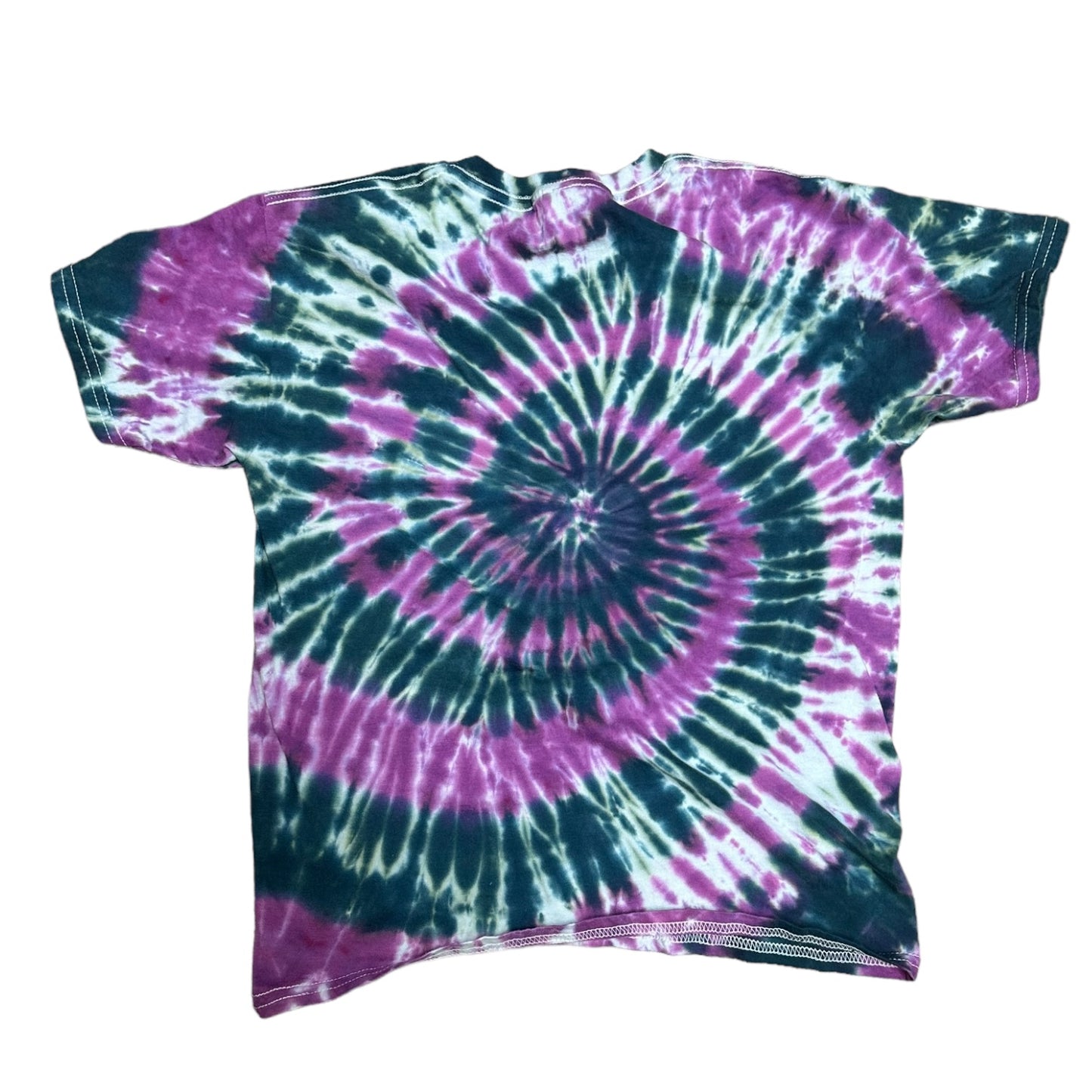 Youth Medium Black and Purple Spiral Ice Dye Tie Dye Shirt
