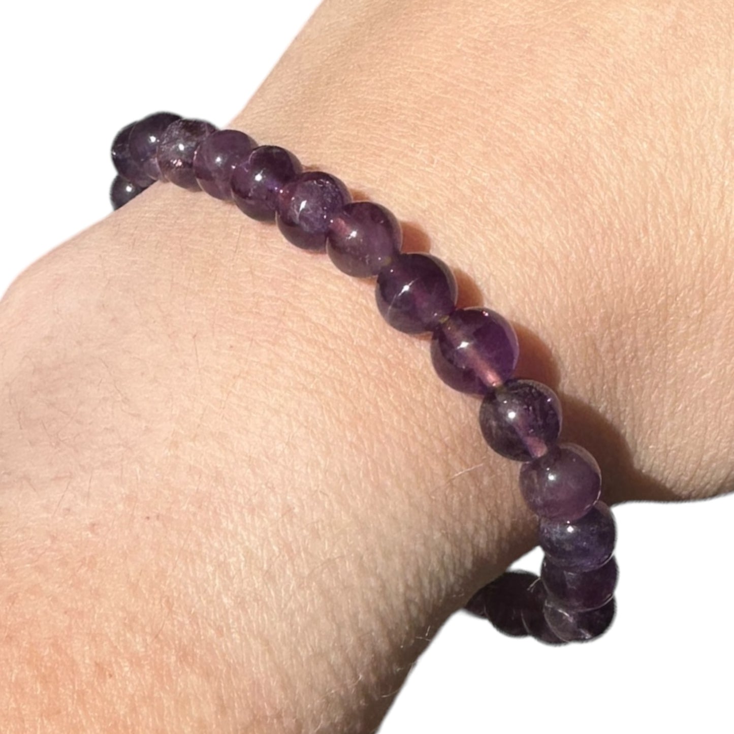 Amethyst Beaded Elastic Crystal Bracelet