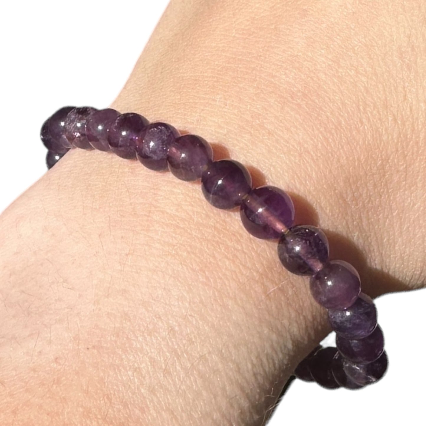 Amethyst Beaded Elastic Crystal Bracelet