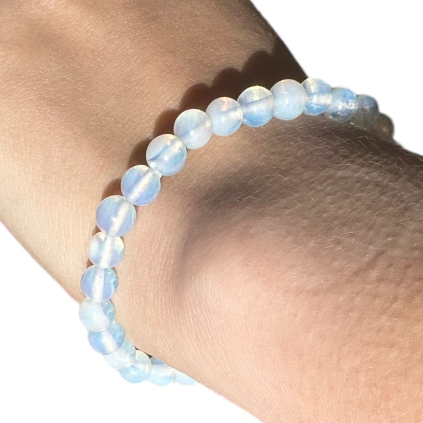 Opalite Beaded Elastic Crystal Bracelet