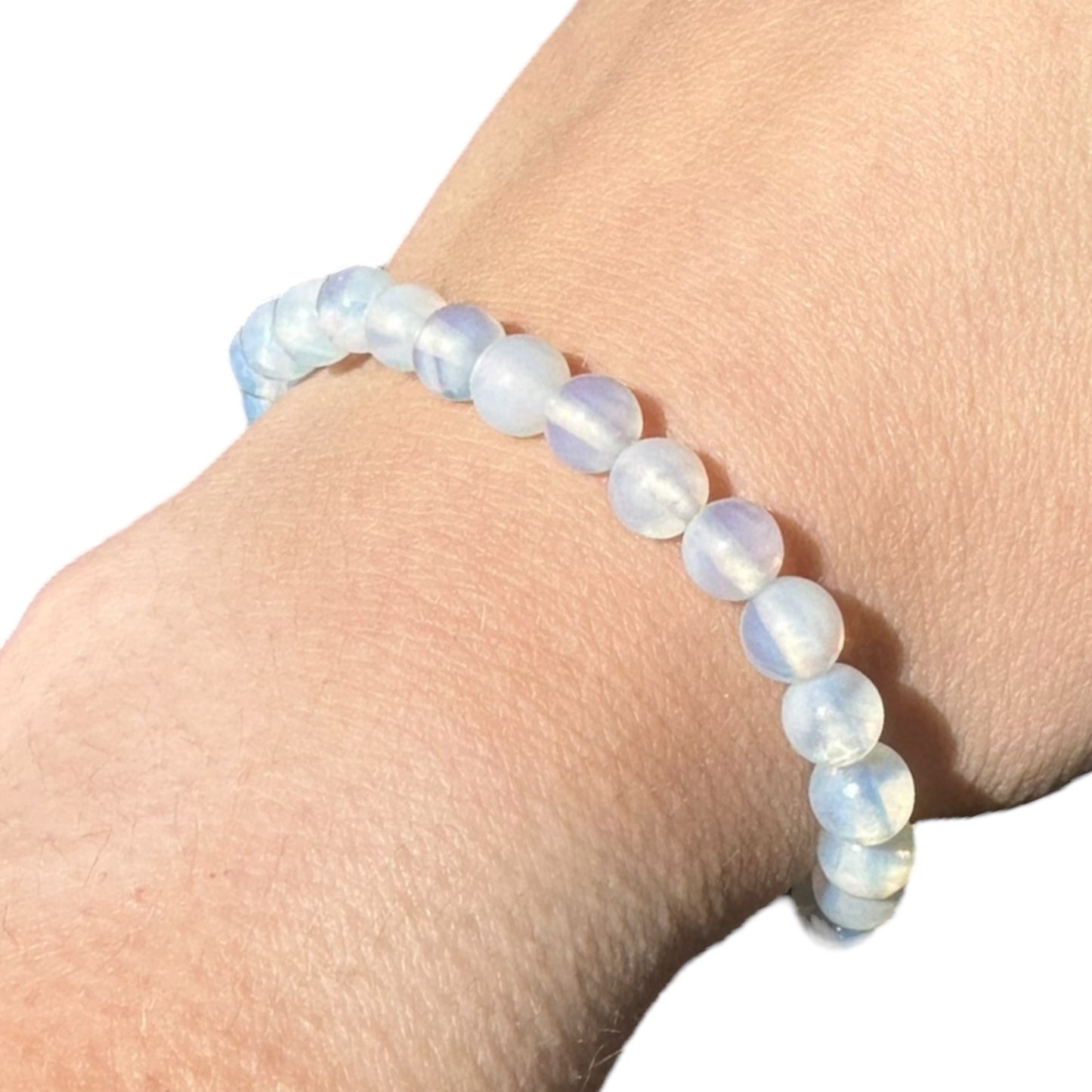 Opalite Beaded Elastic Crystal Bracelet