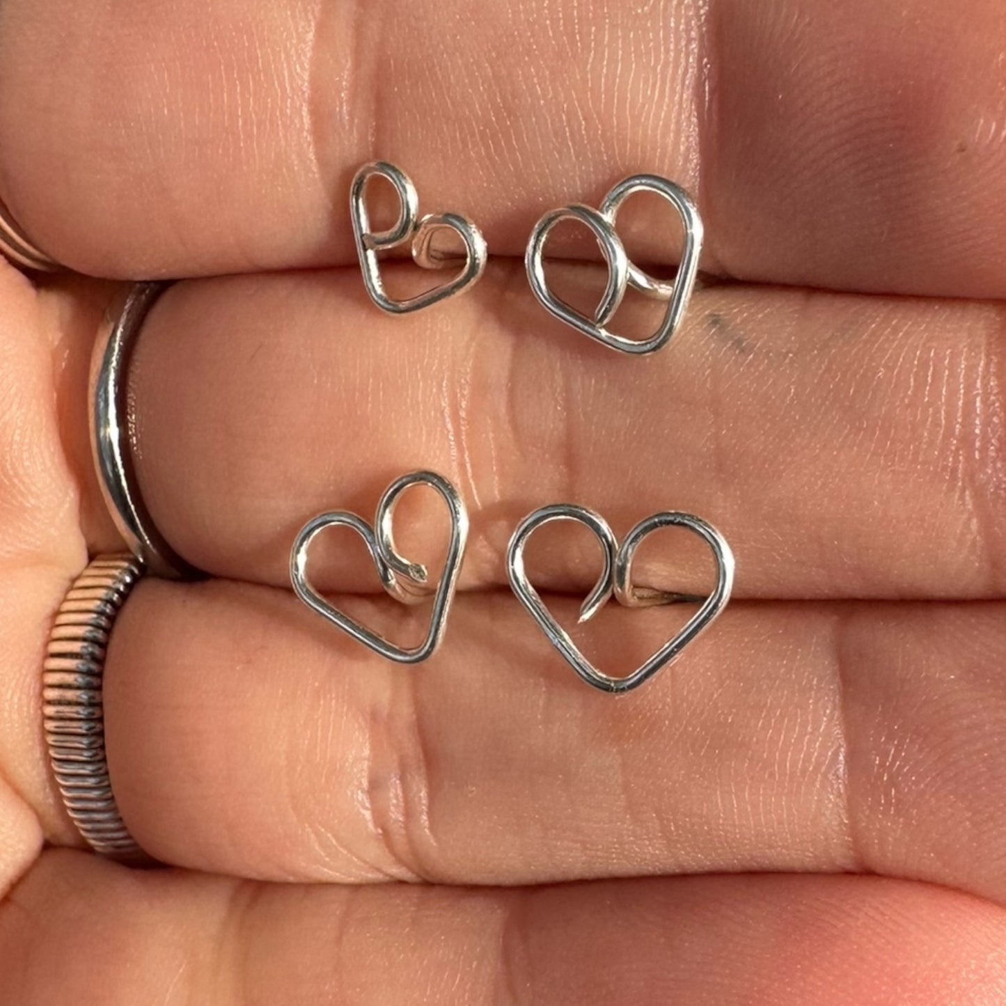 Sterling Silver | 14KT Gold Filled Hypoallergenic Heart Stud Wire Earring