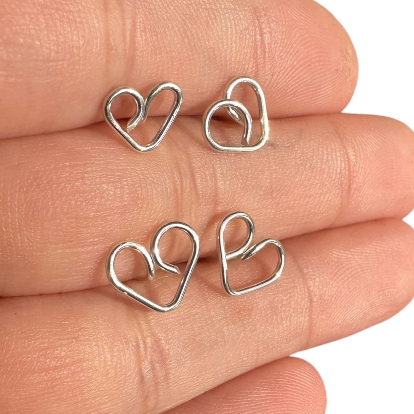 Sterling Silver | 14KT Gold Filled Hypoallergenic Heart Stud Wire Earring