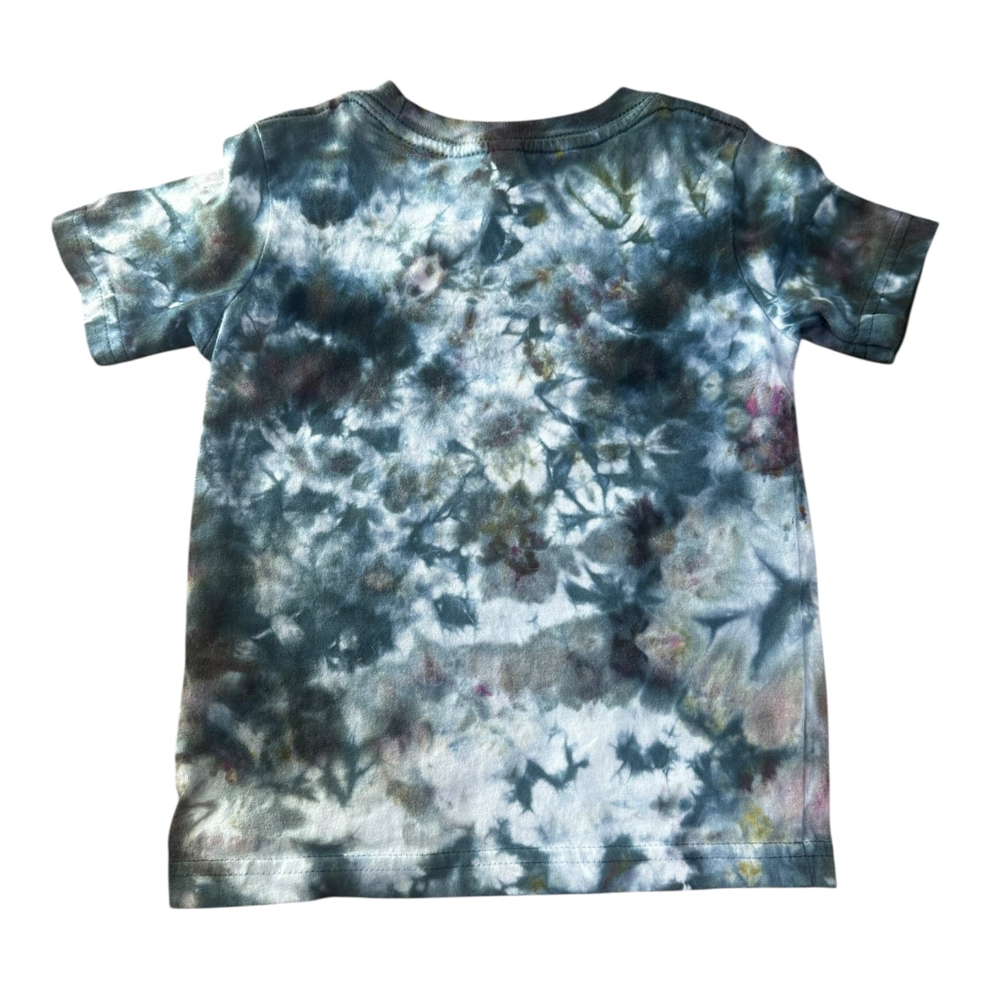 Toddler 2T Black and Gray Scrunch Ice Dye Tie Dye Shirt