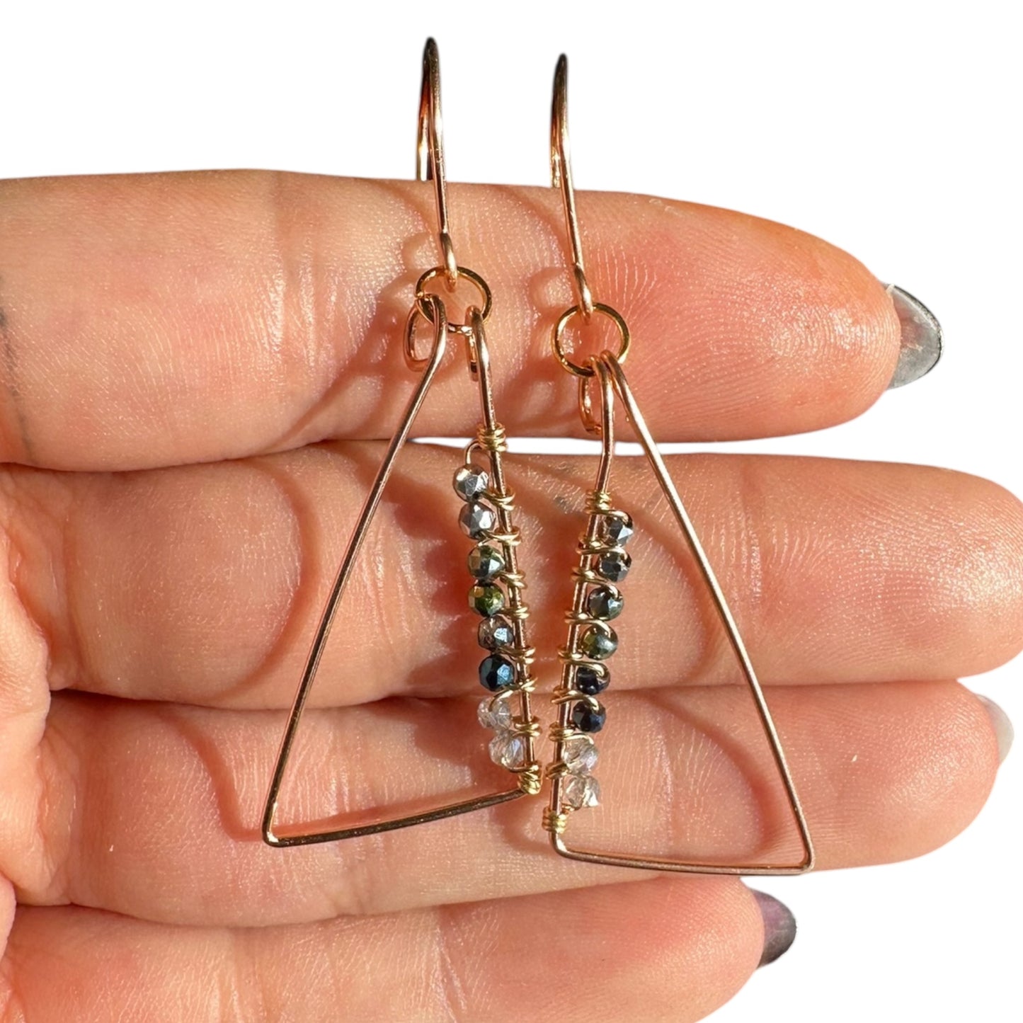 Sterling Silver | 14KT Gold Filled Hypoallergenic Triangle Dangle Wire Earring