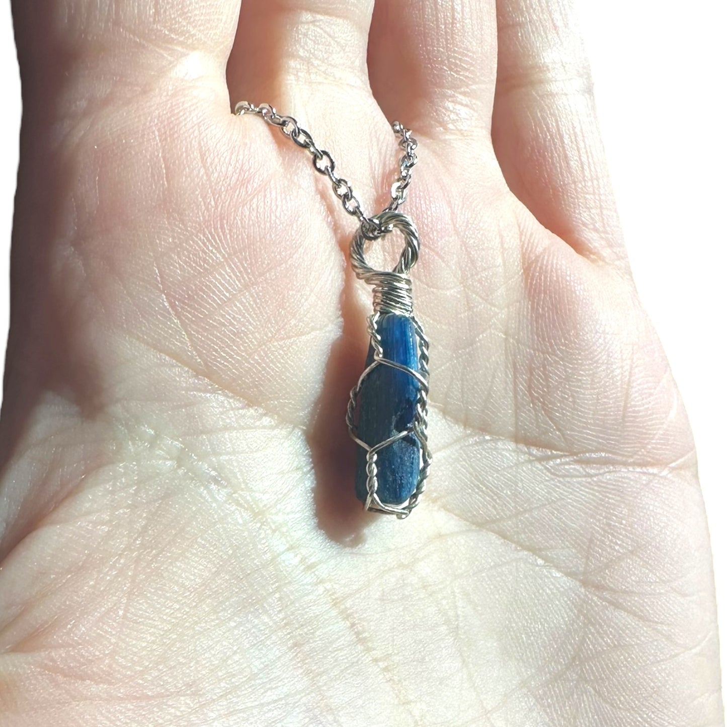 Sterling Silver | 14KT Gold Filled Raw Kyanite Mini Cage Pendant