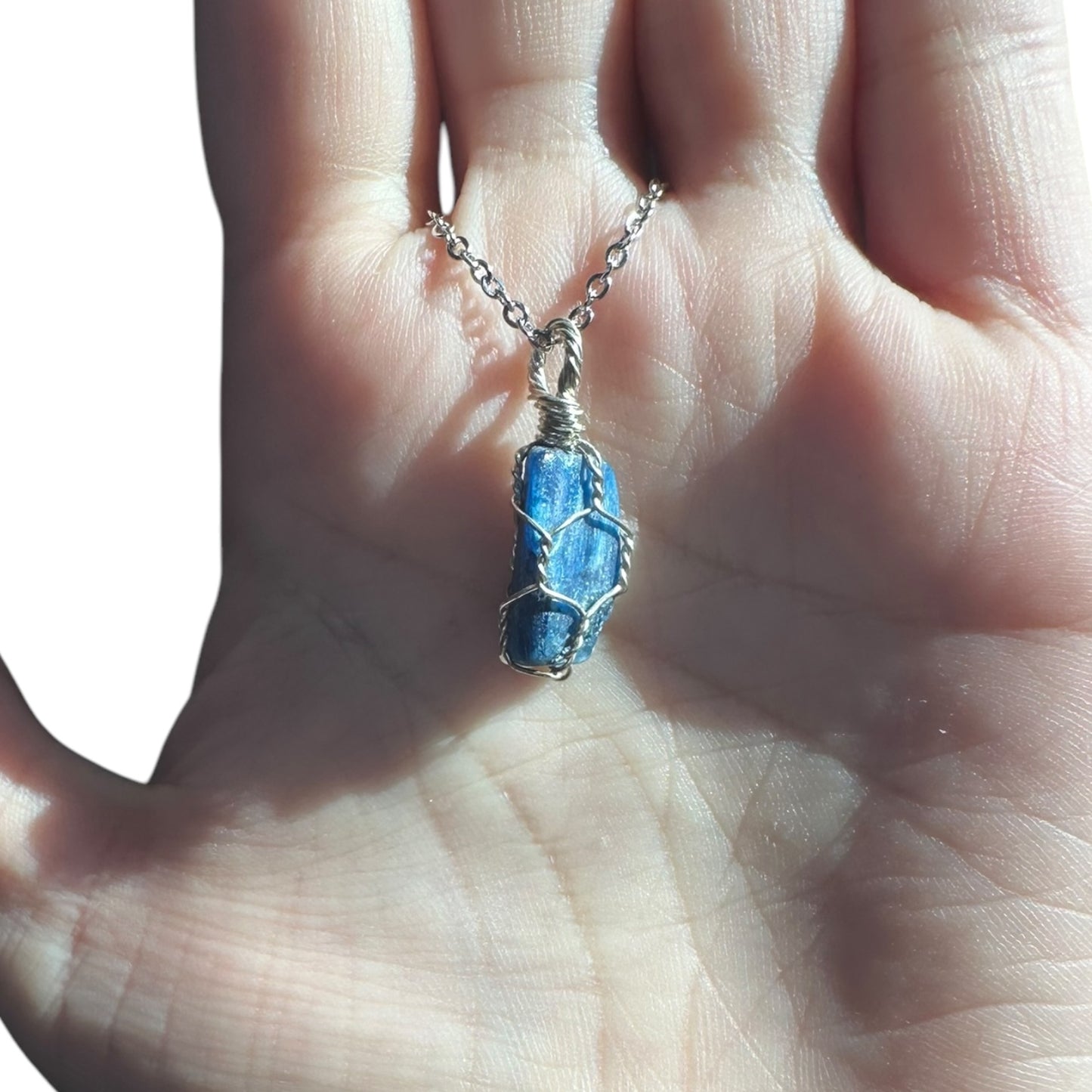 Sterling Silver | 14KT Gold Filled Raw Kyanite Mini Cage Pendant