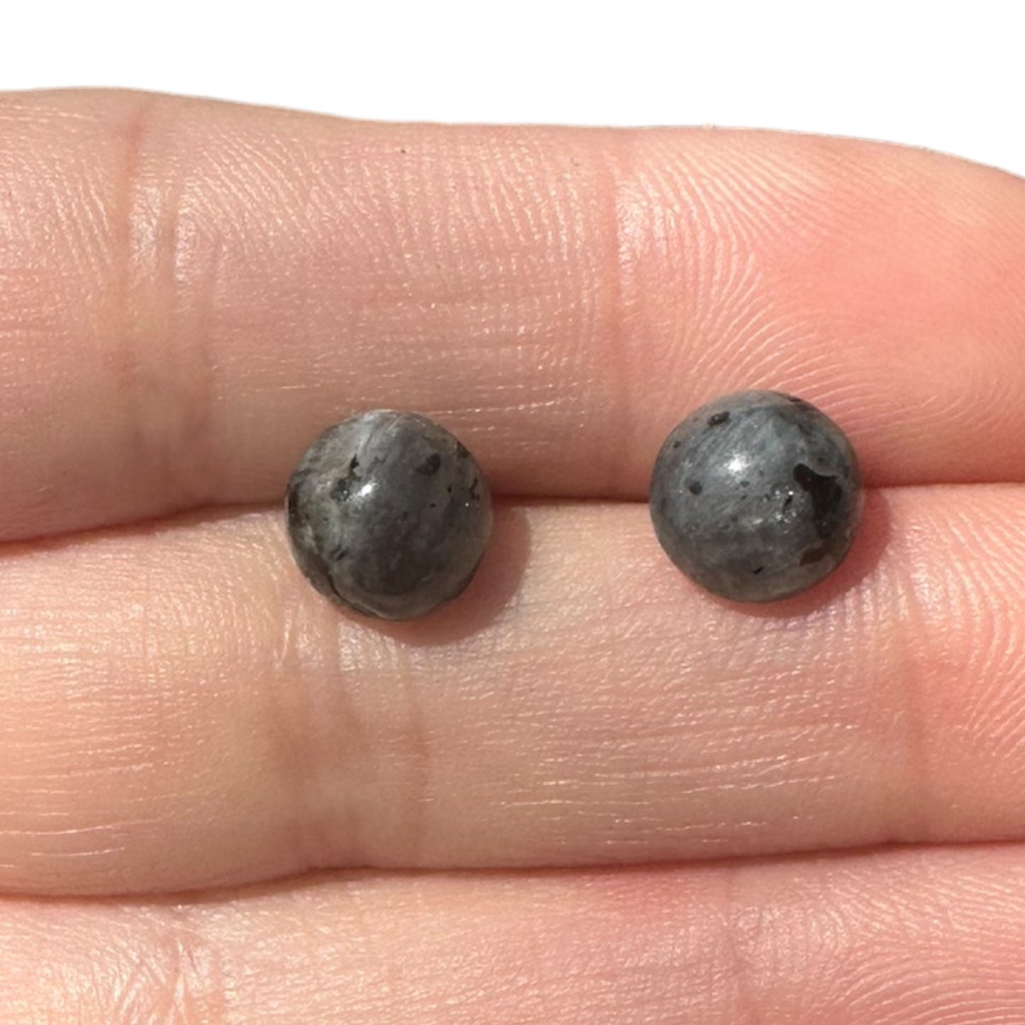 8MM Hypoallergenic Larvikite Crystal Earring Studs