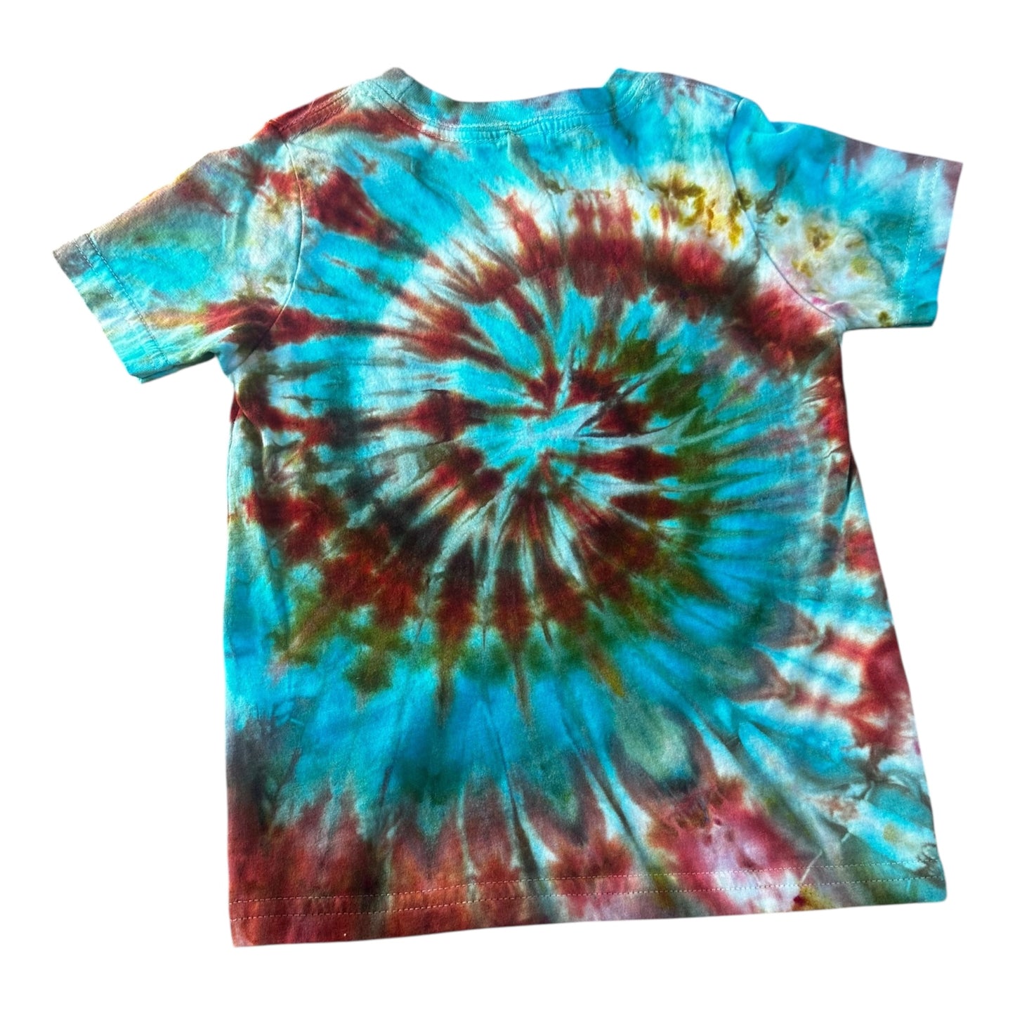 Toddler 3T Burnt Orange Blue and Green Spiral Ice Dye Tie Dye