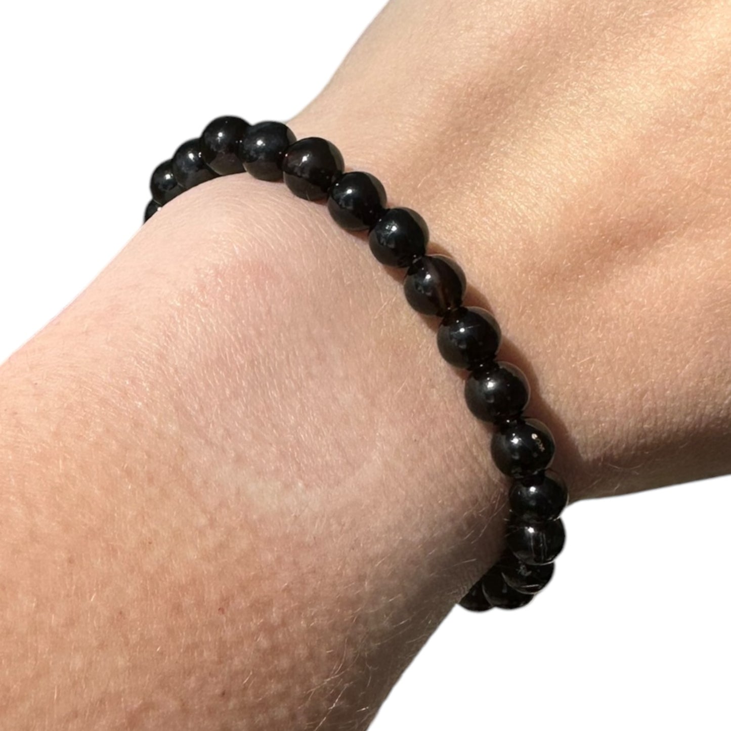 Onyx Beaded Elastic Crystal Bracelet