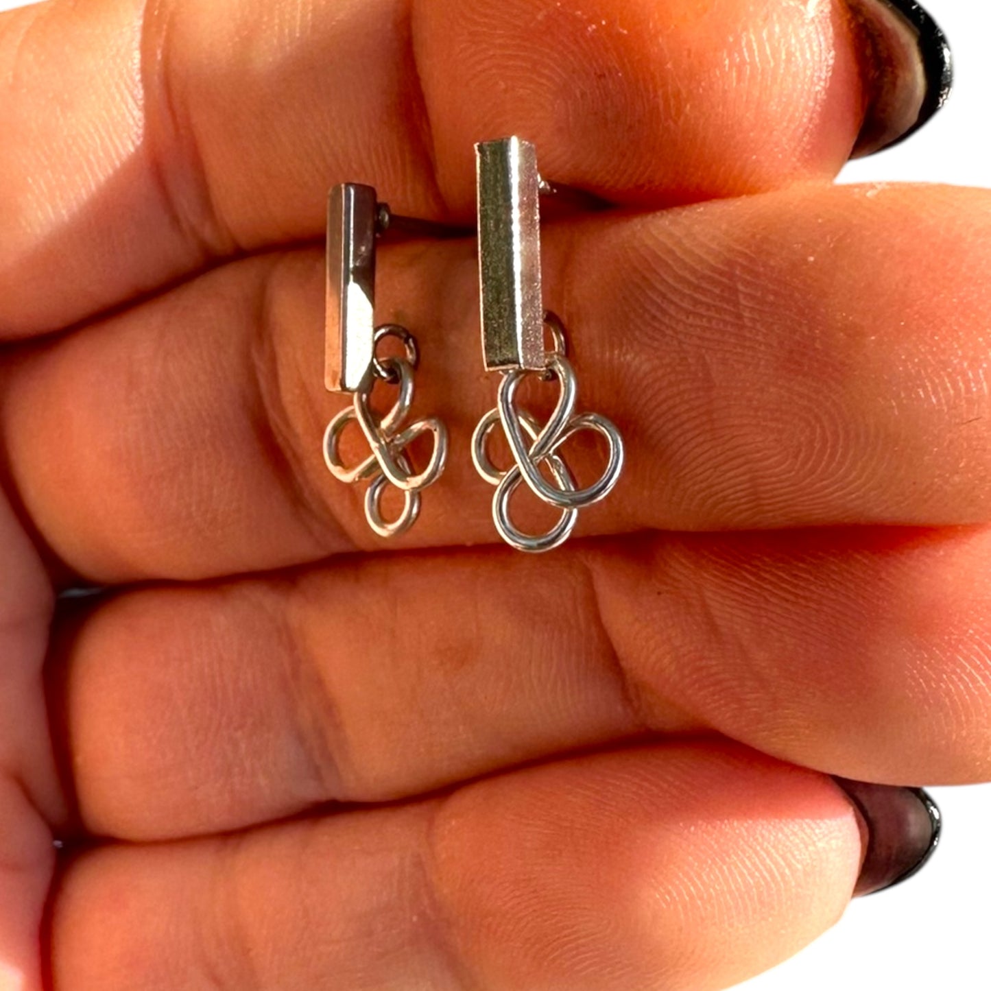 Sterling Silver | 14KT Gold Filled Hypoallergenic Clover Dangle Wire Earring