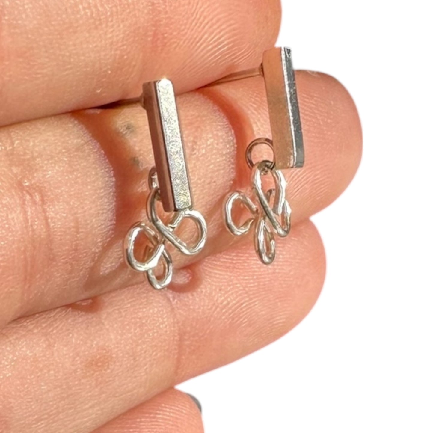 Sterling Silver | 14KT Gold Filled Hypoallergenic Clover Dangle Wire Earring