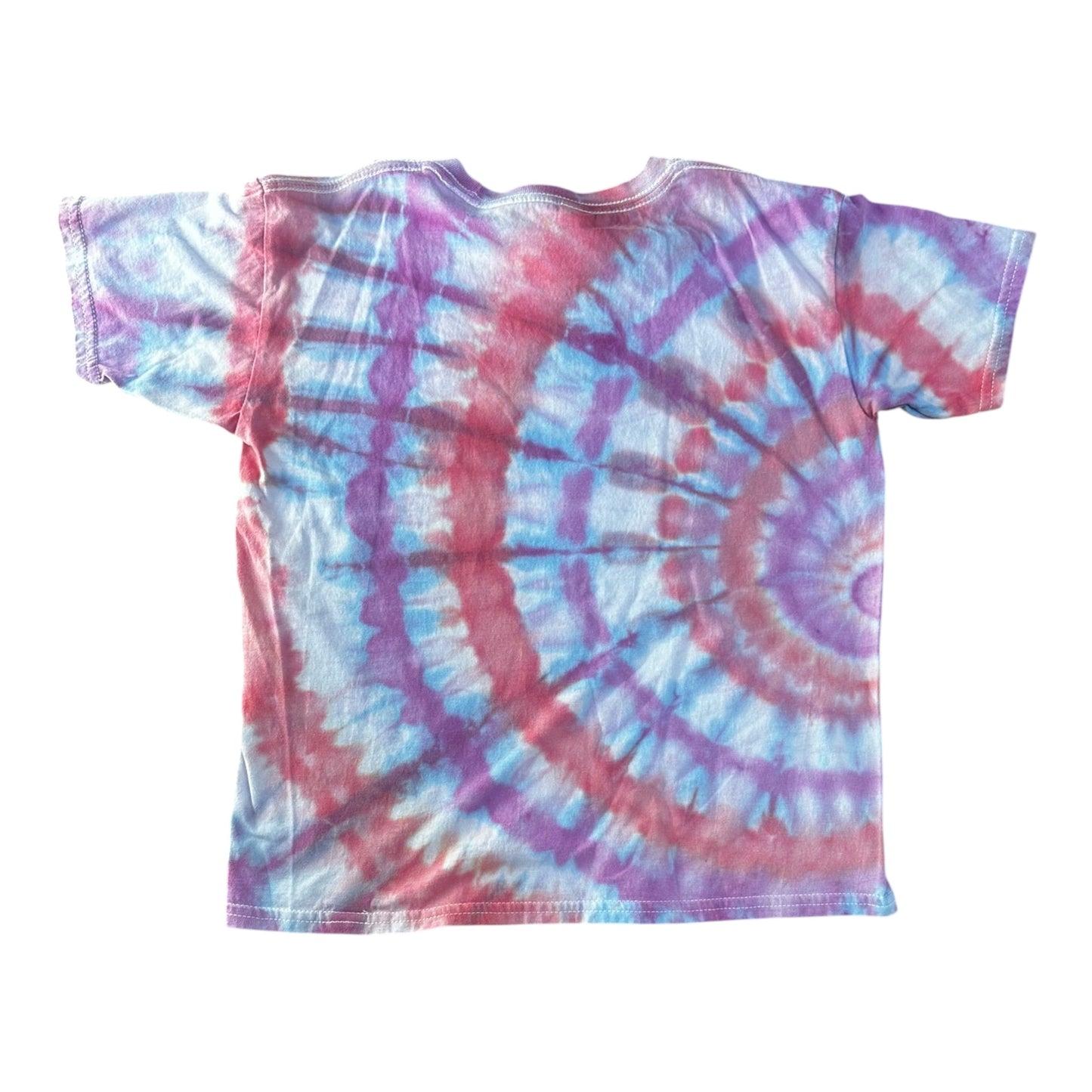 Youth Medium Purple Blue and Pink Pastel Side Spiral Ice Dye Tie Dye Shirt