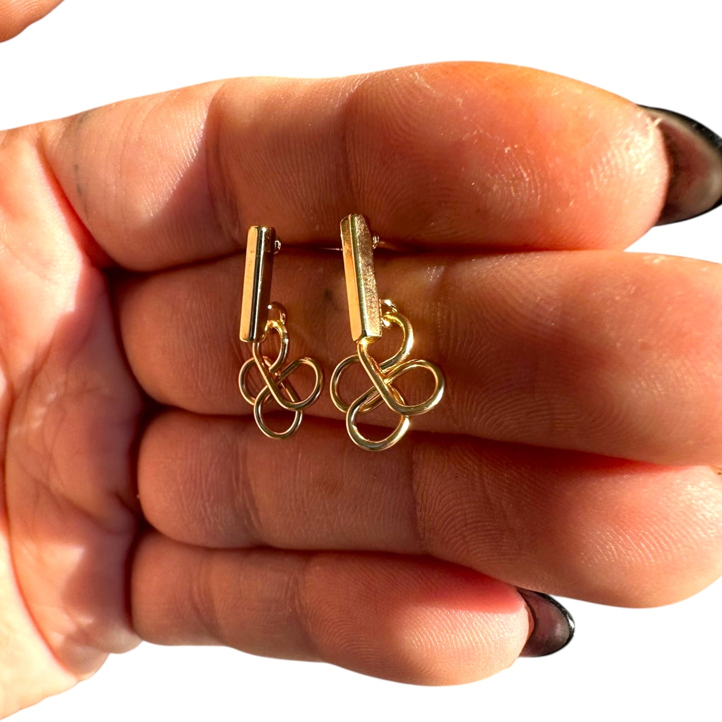 Sterling Silver | 14KT Gold Filled Hypoallergenic Clover Dangle Wire Earring