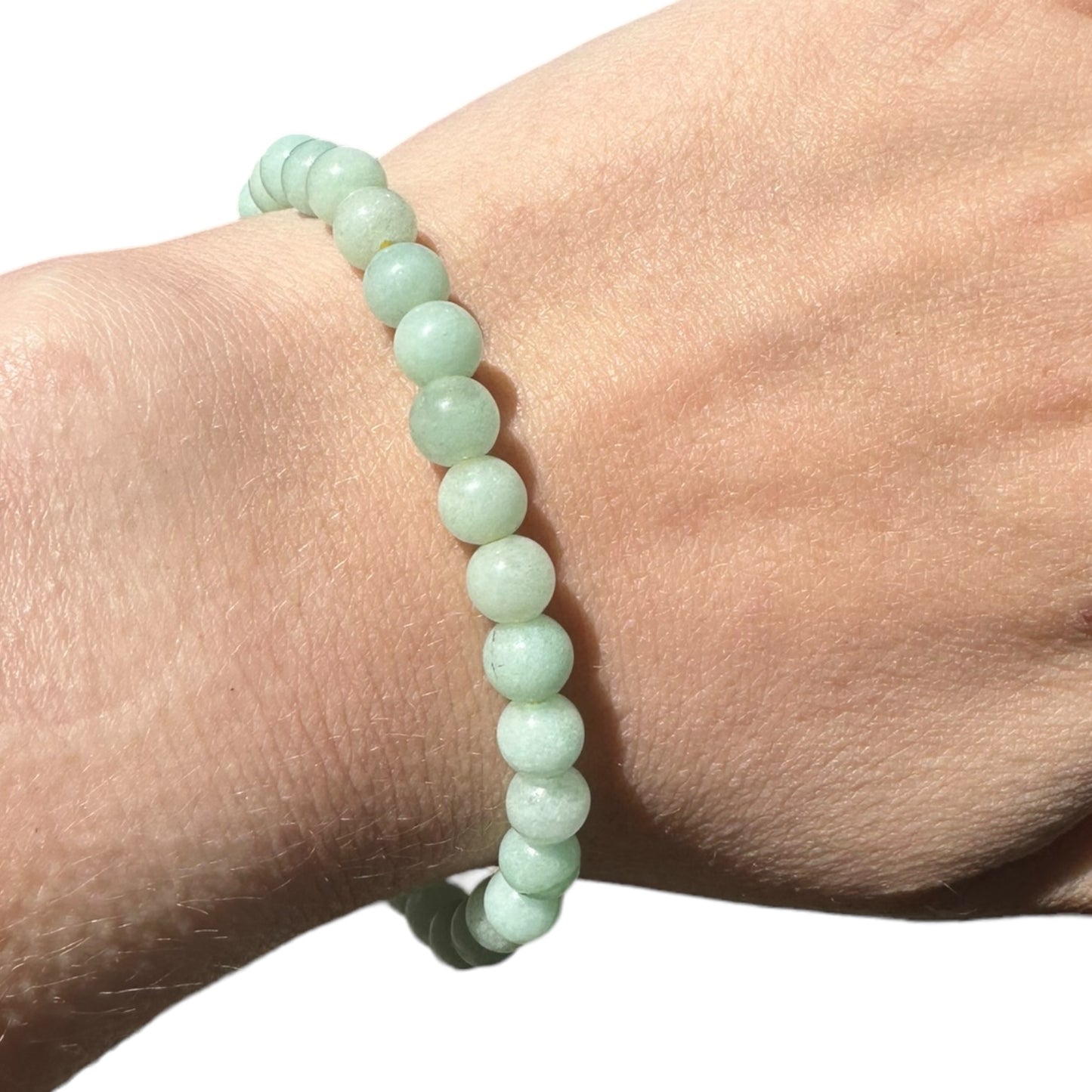 Amazonite Beaded Elastic Crystal Bracelet