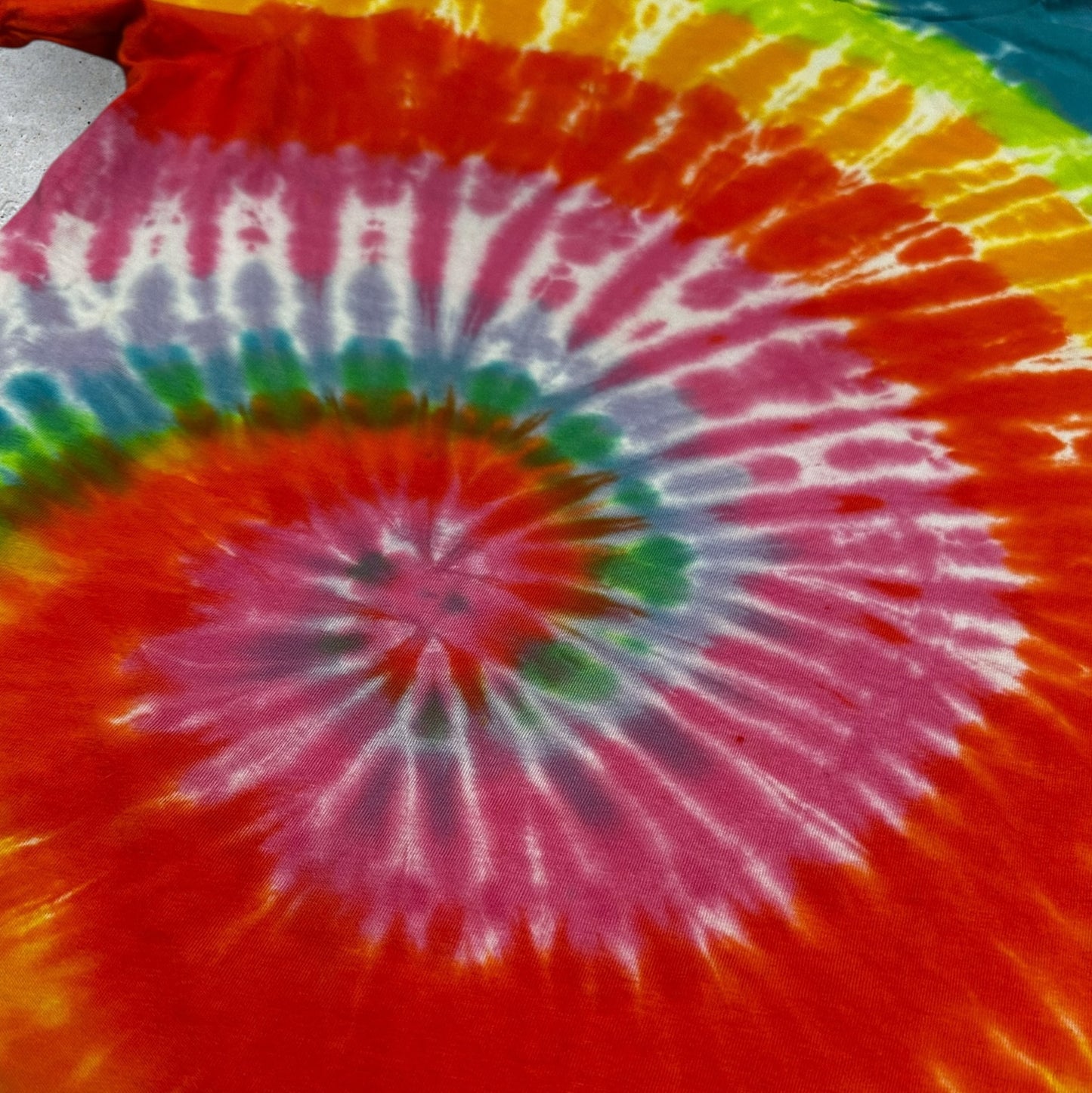 Adult XL Neon Rainbow Spiral Tie Dye Shirt