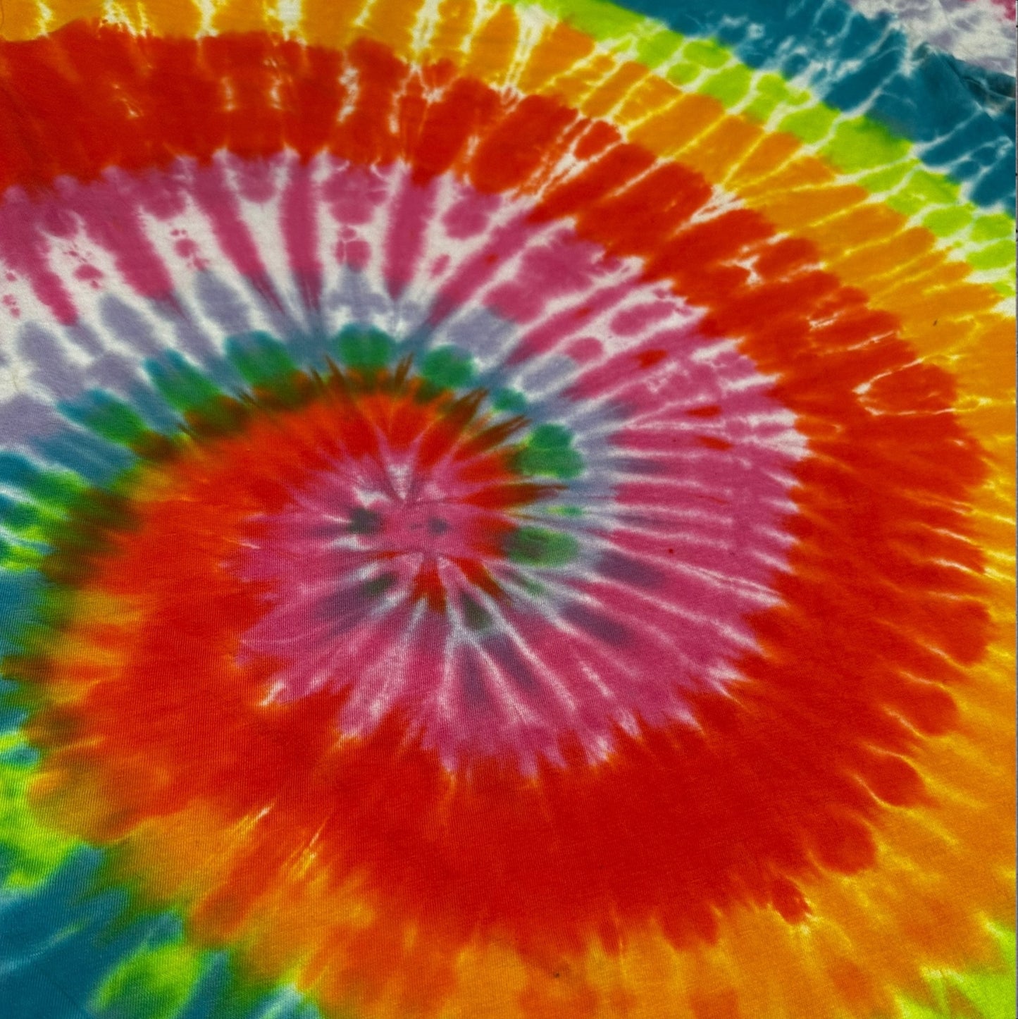Adult XL Neon Rainbow Spiral Tie Dye Shirt