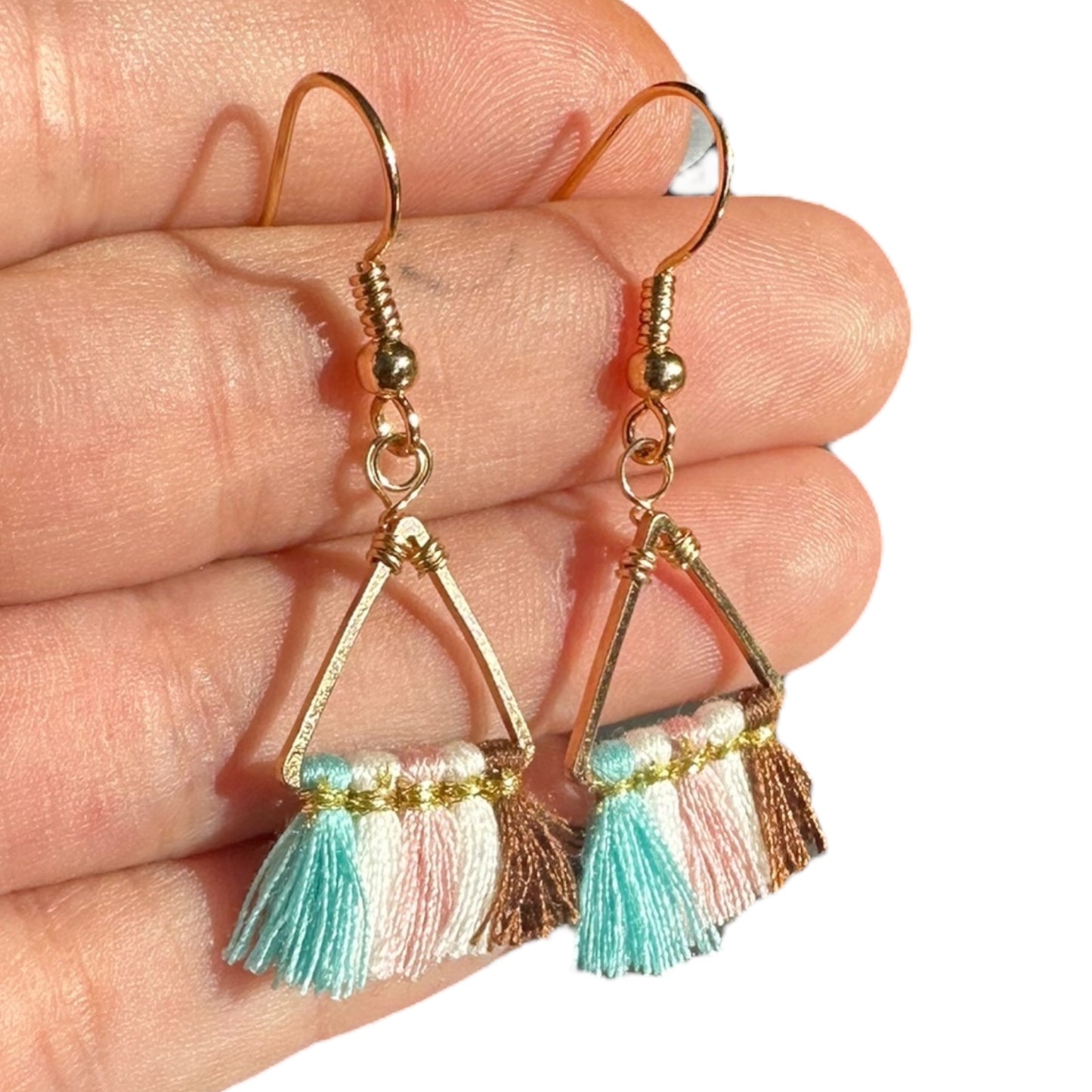 14KT Gold Filled Hypoallergenic Fringe Dangle Wire Earring